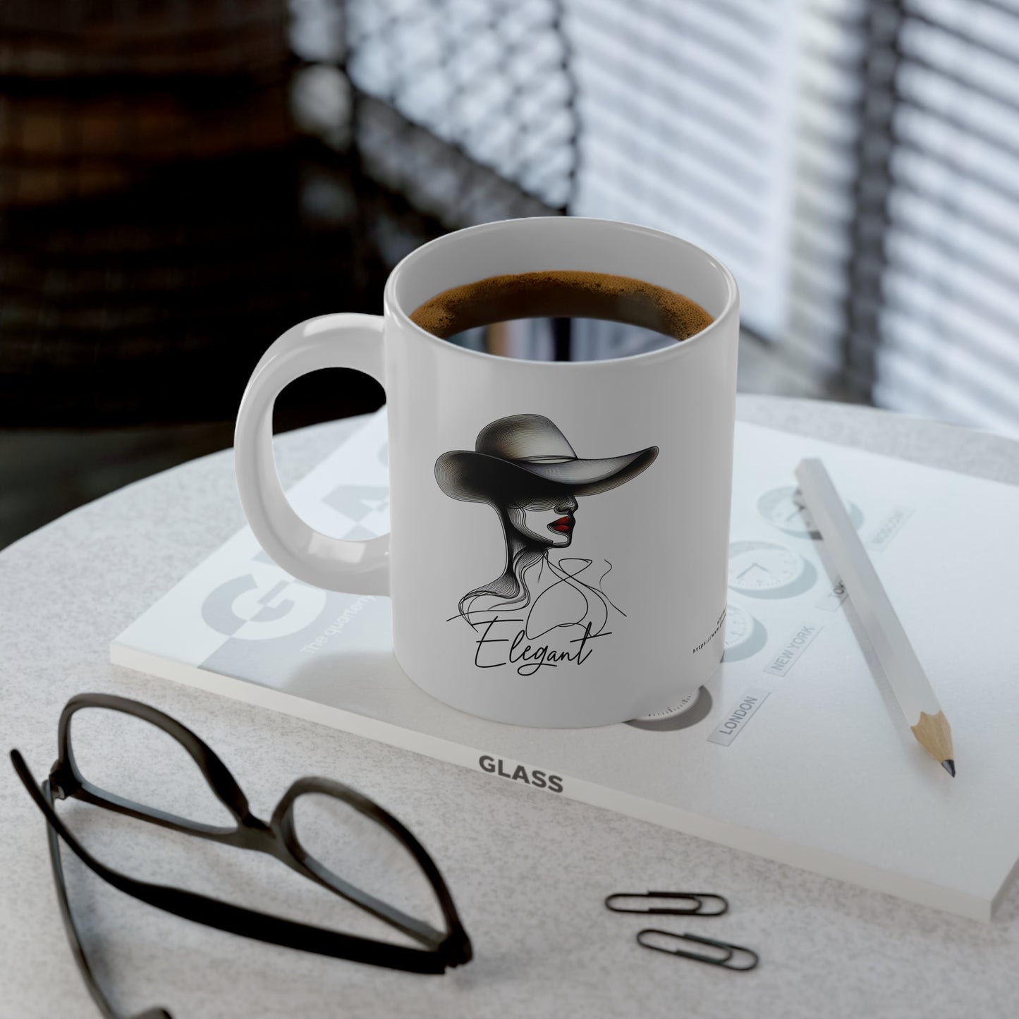 Jumbo Mug Pencil Sketch - Elegant 33, 20oz, Coffee Cup for Home or Office, Unique Gift for Special Occasions, Coffee Lovers