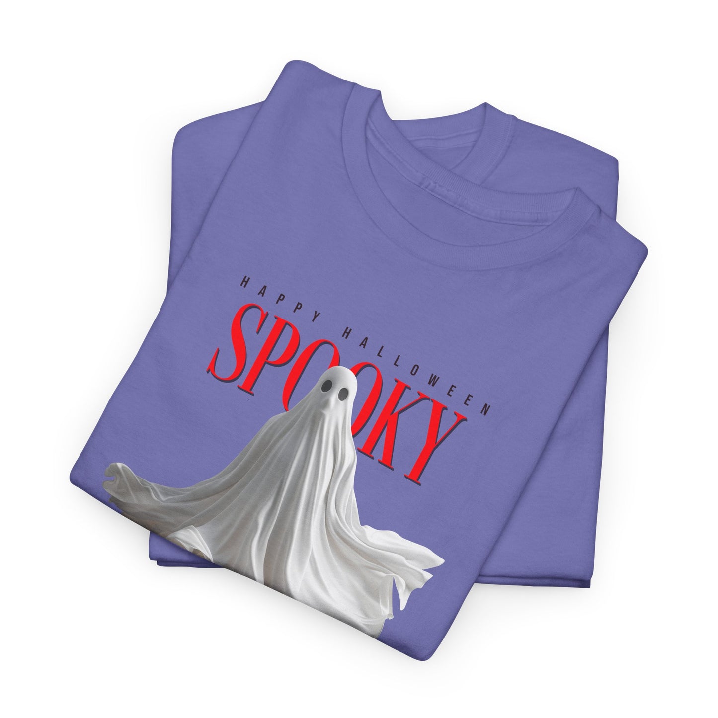 Halloween 011 Spooky Ghost WB Unisex Heavy Cotton Tee - Gilden 5000