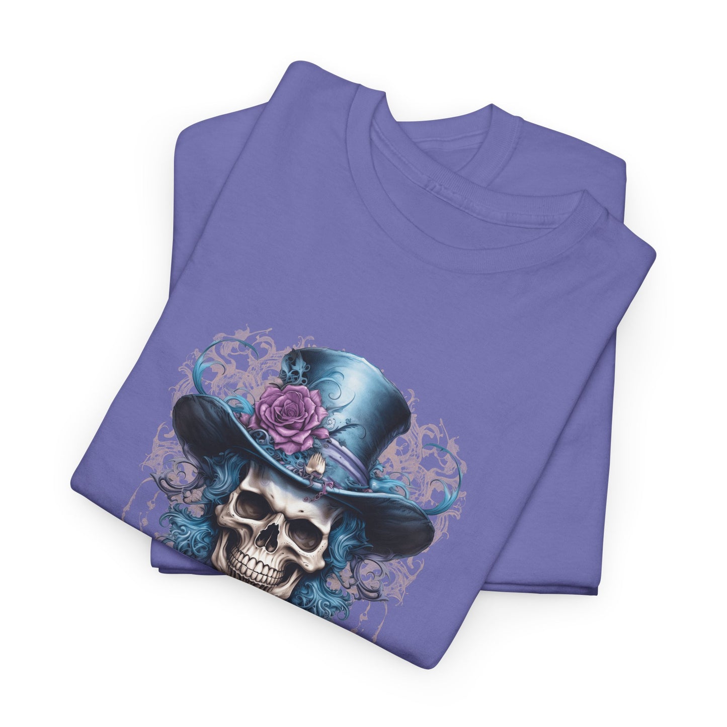 Halloween 025 Skull Hat WB Unisex Heavy Cotton Tee - Gilden 5000