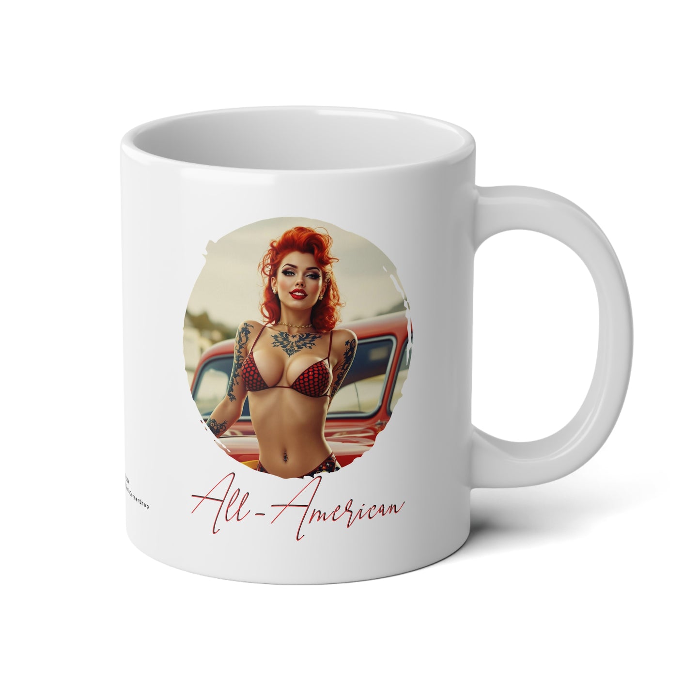 All-American Tattooed Model 12 Jumbo Mug, 20oz, Coffee Cup for Home or Office, Unique Gift for Special Occasions, Coffee Lovers