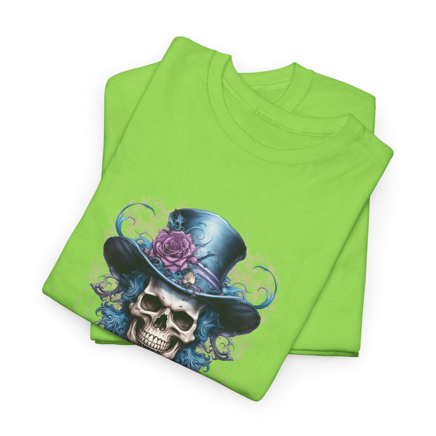 Halloween 025 Skull Hat WB Unisex Heavy Cotton Tee - Gilden 5000
