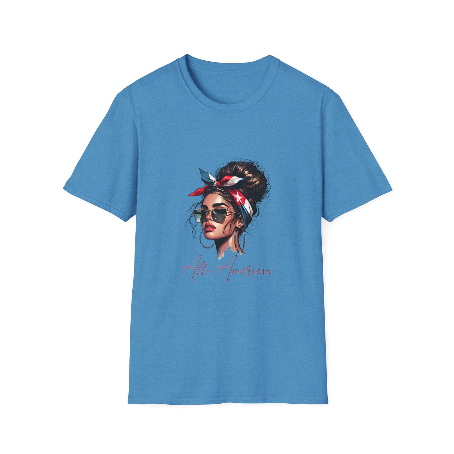 All-American - 08, Unisex Softstyle T-Shirt, Retro Car Tee, Automotive Gift, Car Enthusiast Apparel, Classic Cars, Father's Day Gift