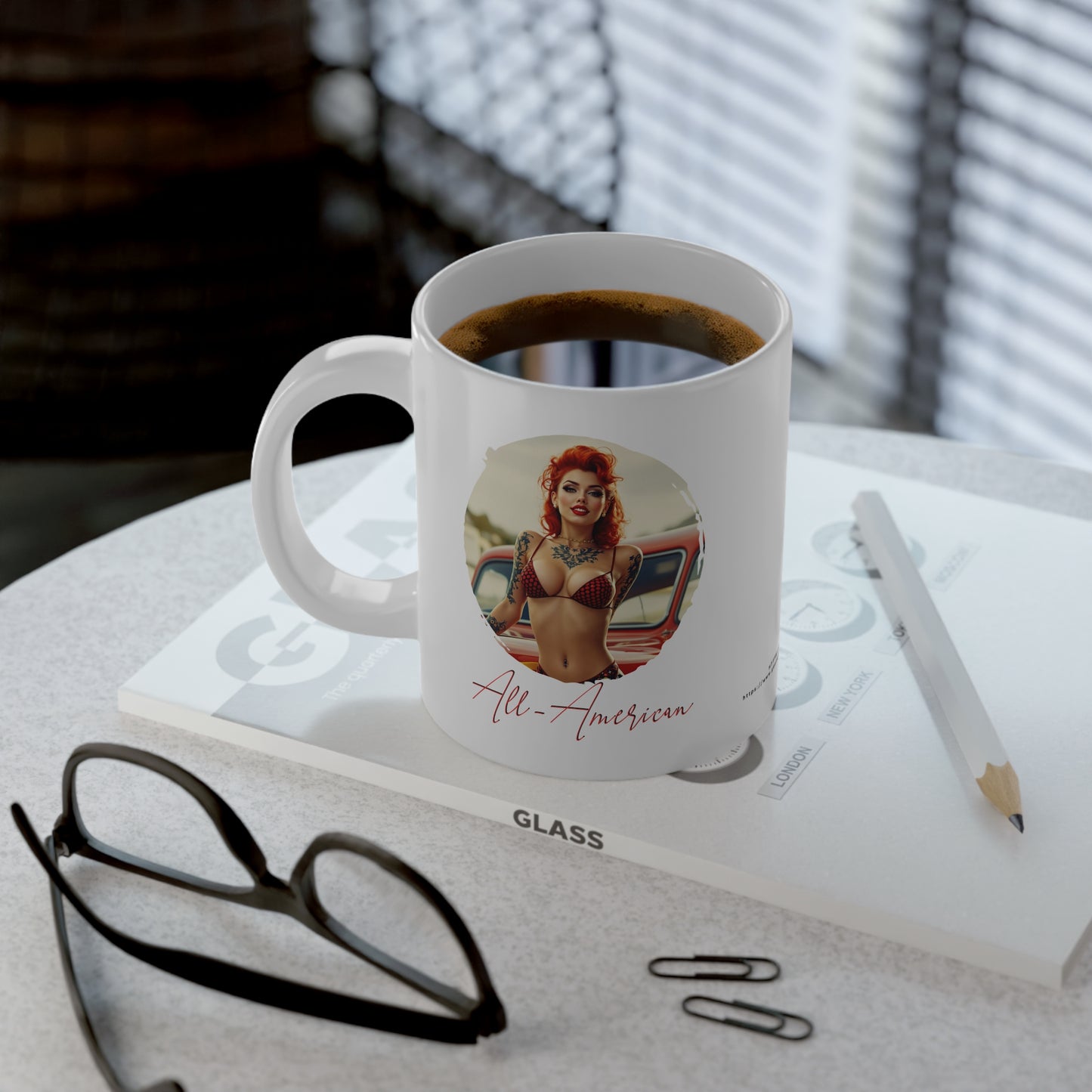 All-American Tattooed Model 12 Jumbo Mug, 20oz, Coffee Cup for Home or Office, Unique Gift for Special Occasions, Coffee Lovers