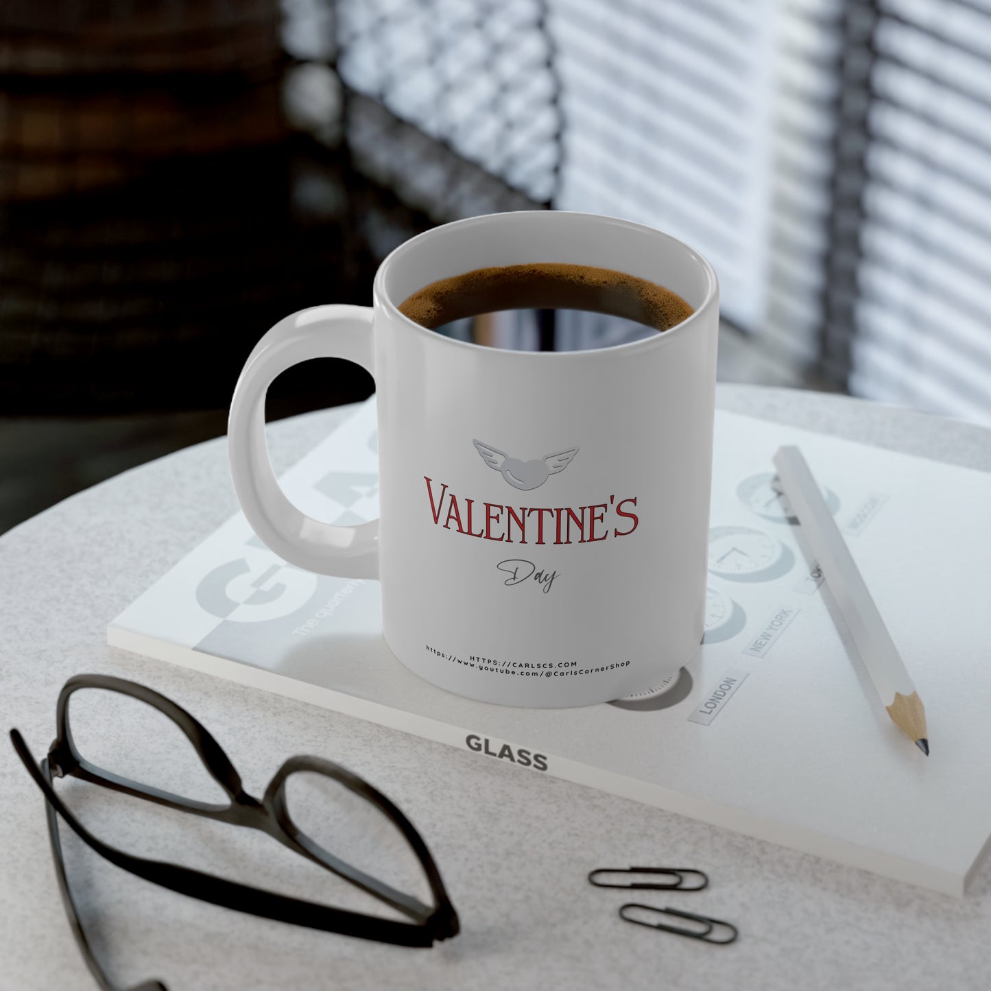 Valentine’s Day Winged Heart Design - Red Text Valentine - Gardener Jumbo Mug - 20oz, Perfect for Coffee Lovers, Birthday, Home Decor
