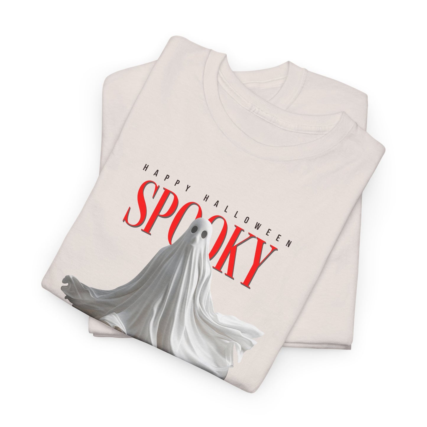 Halloween 011 Spooky Ghost WB Unisex Heavy Cotton Tee - Gilden 5000