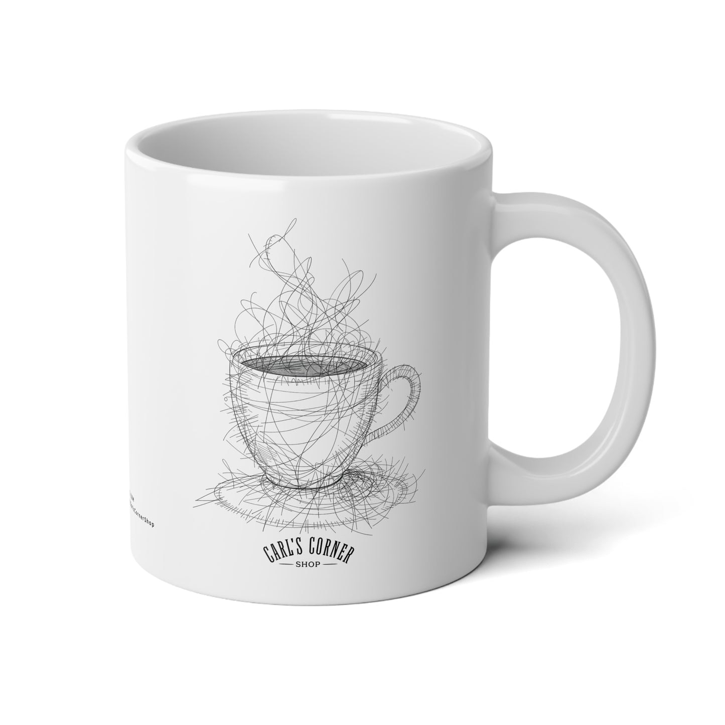 Jumbo Mug Pencil Sketch 49, 20oz, Coffee Cup for Home or Office, Unique Gift for Special Occasions, Coffee Lovers