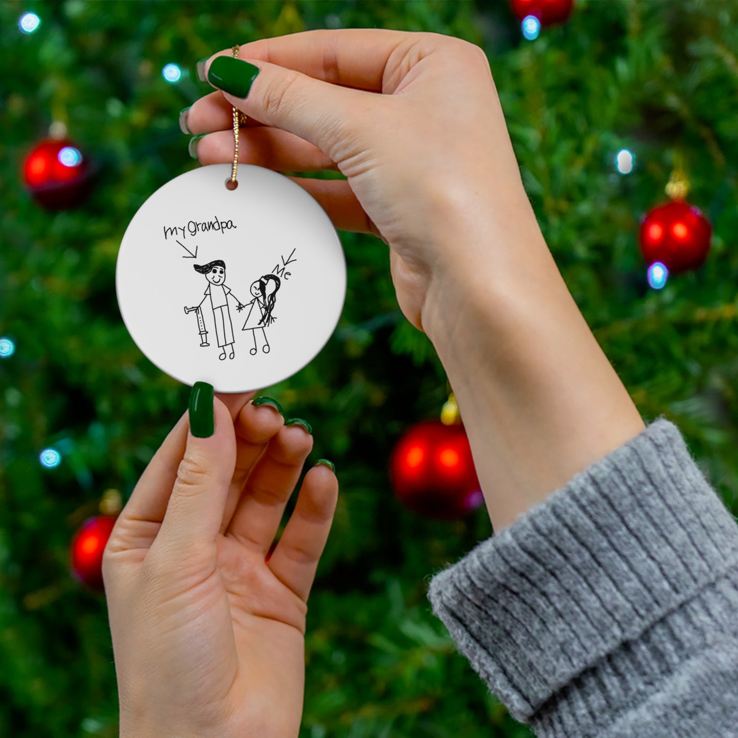 Grandpa and Niece Gift Ceramic Ornament