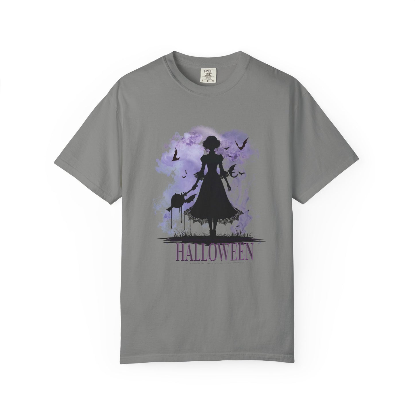 Gothic Halloween Witch Silhouette Spooky Aesthetic for Trick-or-Treat & Halloween Lovers Unisex Garment-Dyed T-shirt