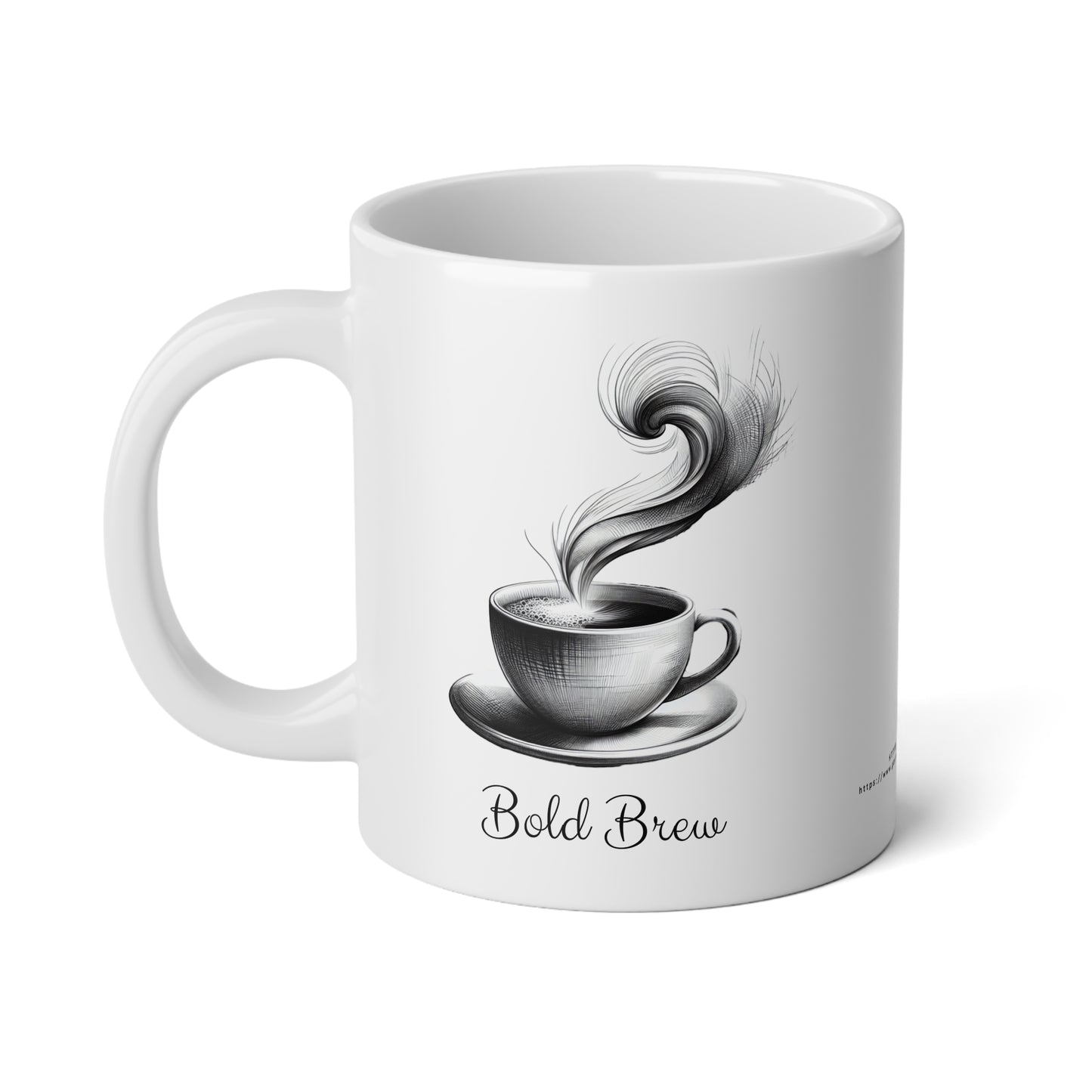 Jumbo Mug Pencil Sketch 34 - Bold Brew, 20oz, Coffee Cup for Home or Office, Unique Gift for Special Occasions, Coffee Lovers