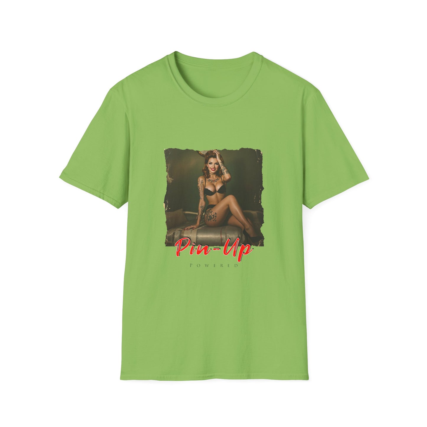 Pin-Up Powered - 13, Unisex Softstyle T-Shirt, Retro Car Tee, Automotive Gift, Car Enthusiast Apparel, Classic Cars, Father's Day Gift