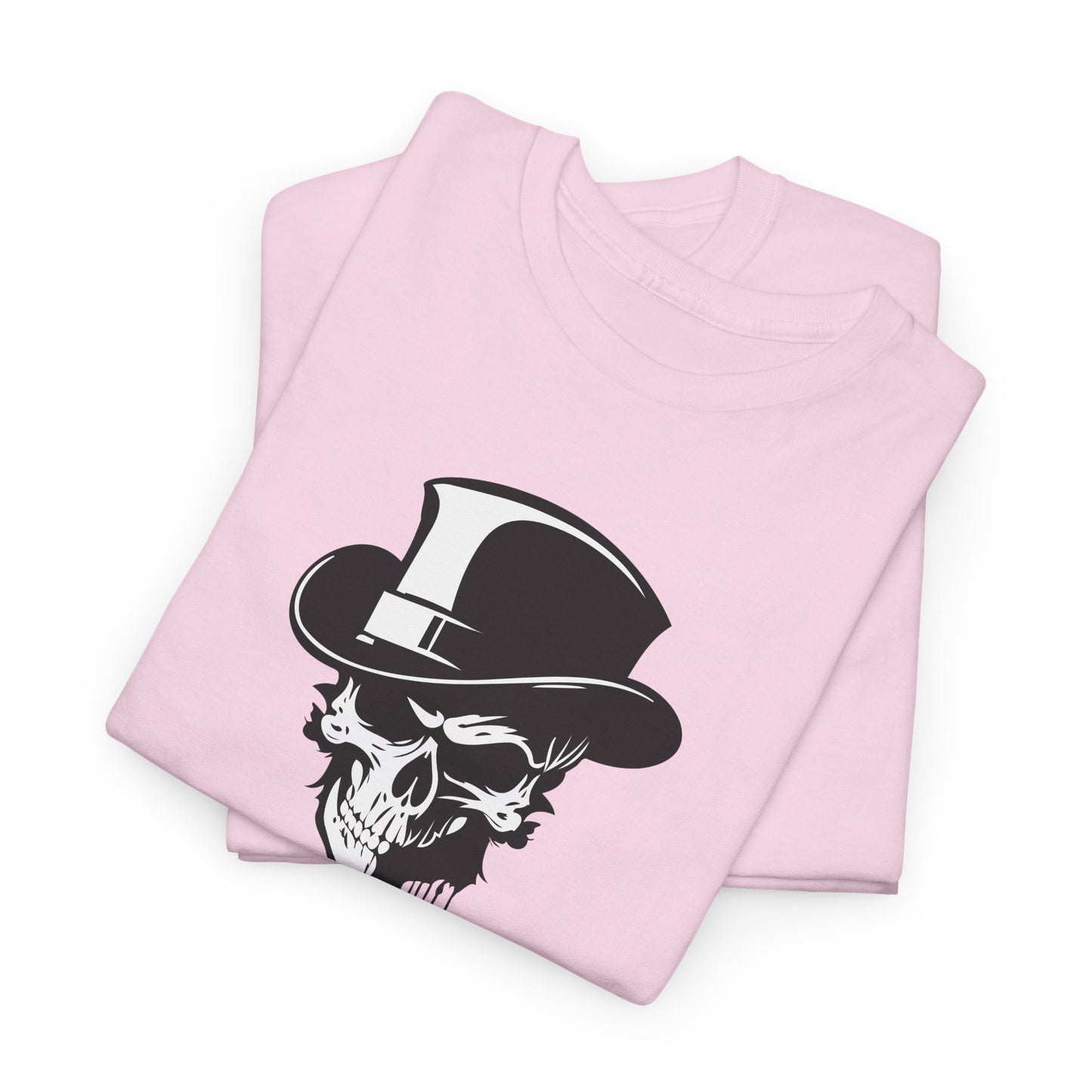 Halloween 026 Spooky Skull Hat WB Unisex Heavy Cotton Tee - Gilden 5000