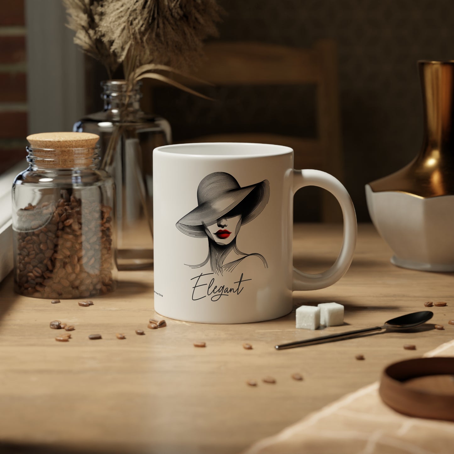 Jumbo Mug Pencil Sketch - Elegant 31, 20oz, Coffee Cup for Home or Office, Unique Gift for Special Occasions, Coffee Lovers
