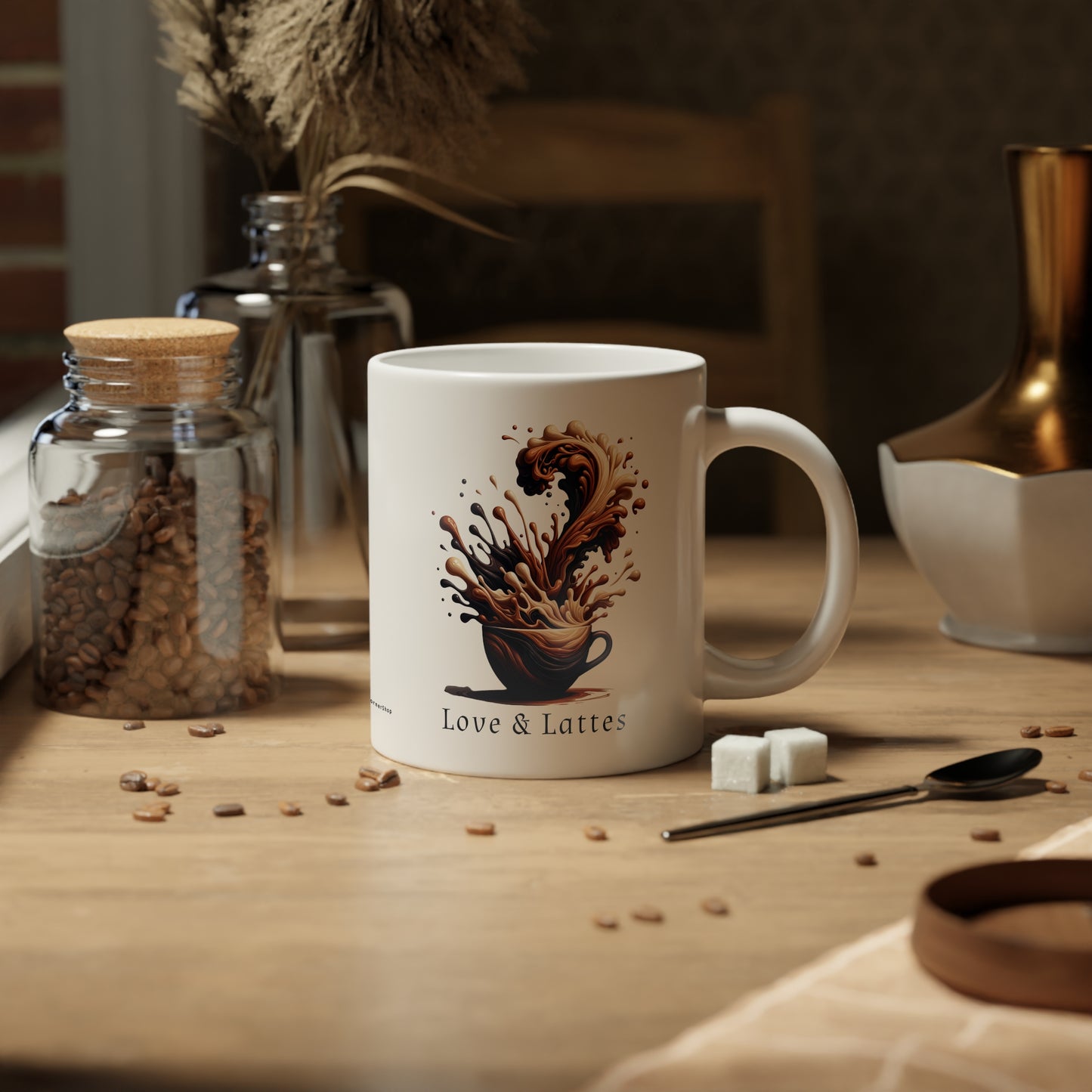 Jumbo Mug Love & Lattes - 01, 20oz, Coffee Cup for Home or Office, Unique Gift for Special Occasions, Coffee Lovers