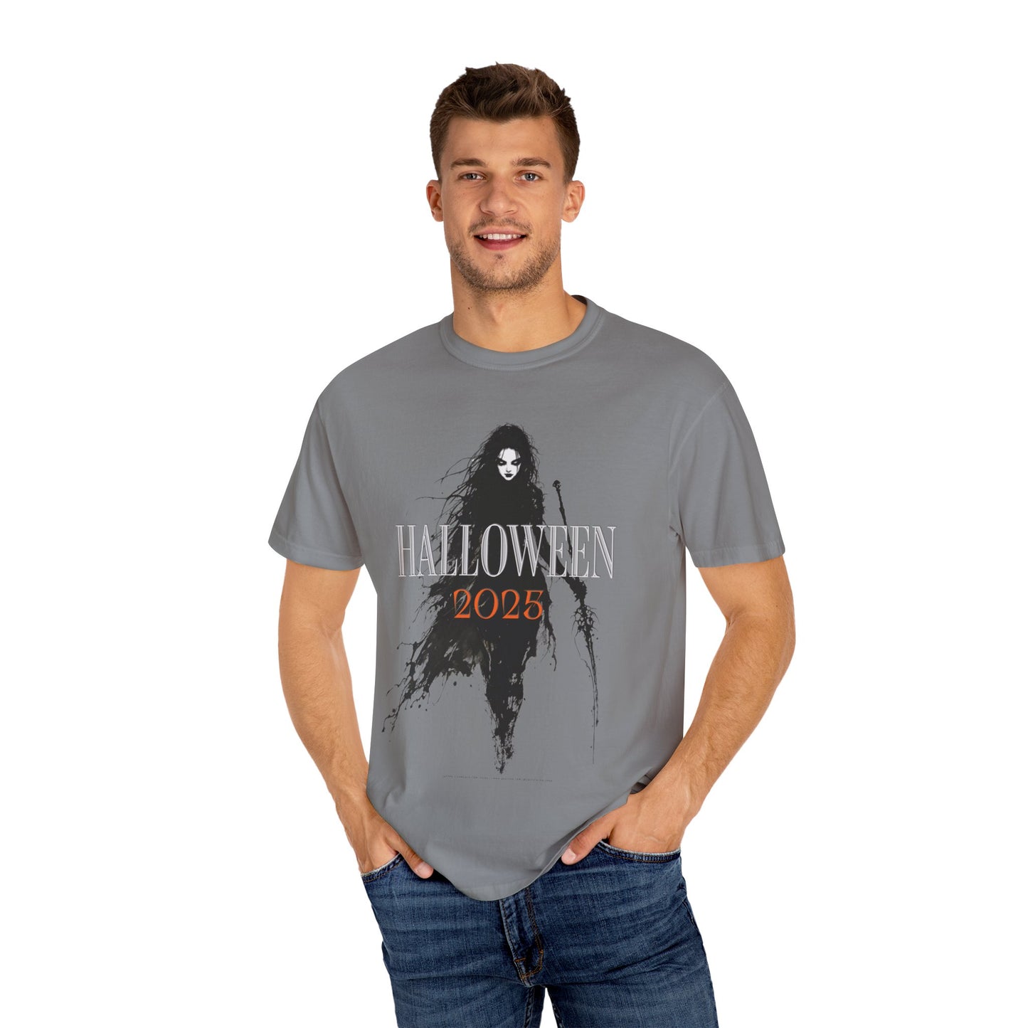 Halloween 2025 Gothic Witch T-Shirt – Dark Aesthetic Tee for Spooky Season Lovers Unisex Garment-Dyed T-shirt