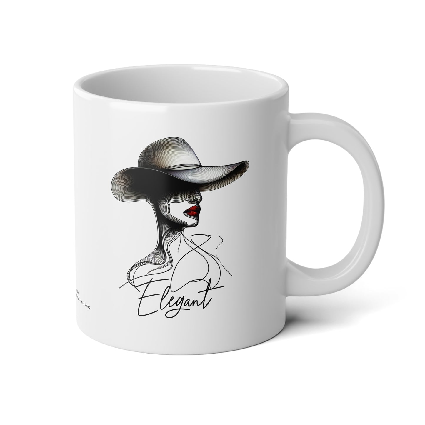 Jumbo Mug Pencil Sketch - Elegant 33, 20oz, Coffee Cup for Home or Office, Unique Gift for Special Occasions, Coffee Lovers