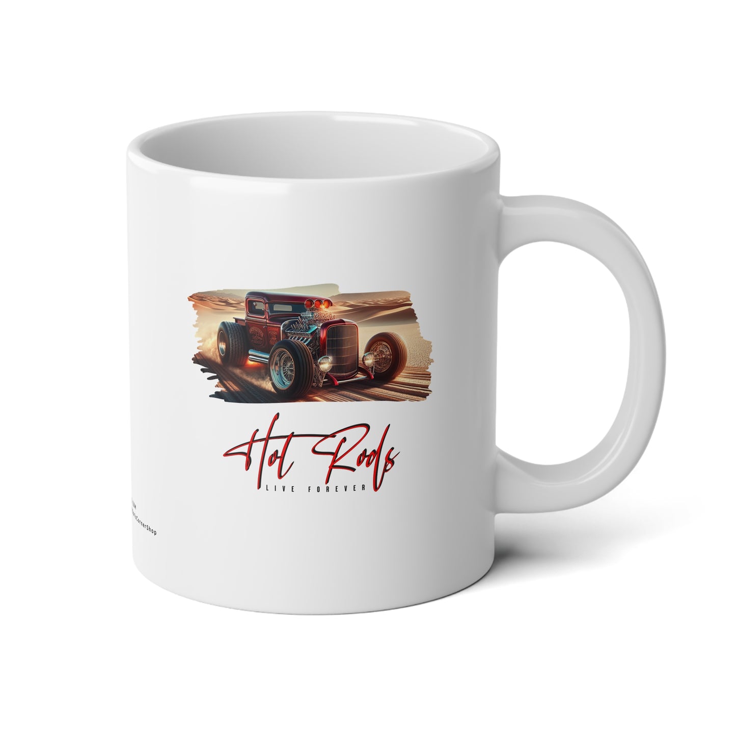 Jumbo Mug Hot Rods Live Forever 50, 20oz, Coffee Cup for Home or Office, Unique Gift for Special Occasions, Coffee Lovers