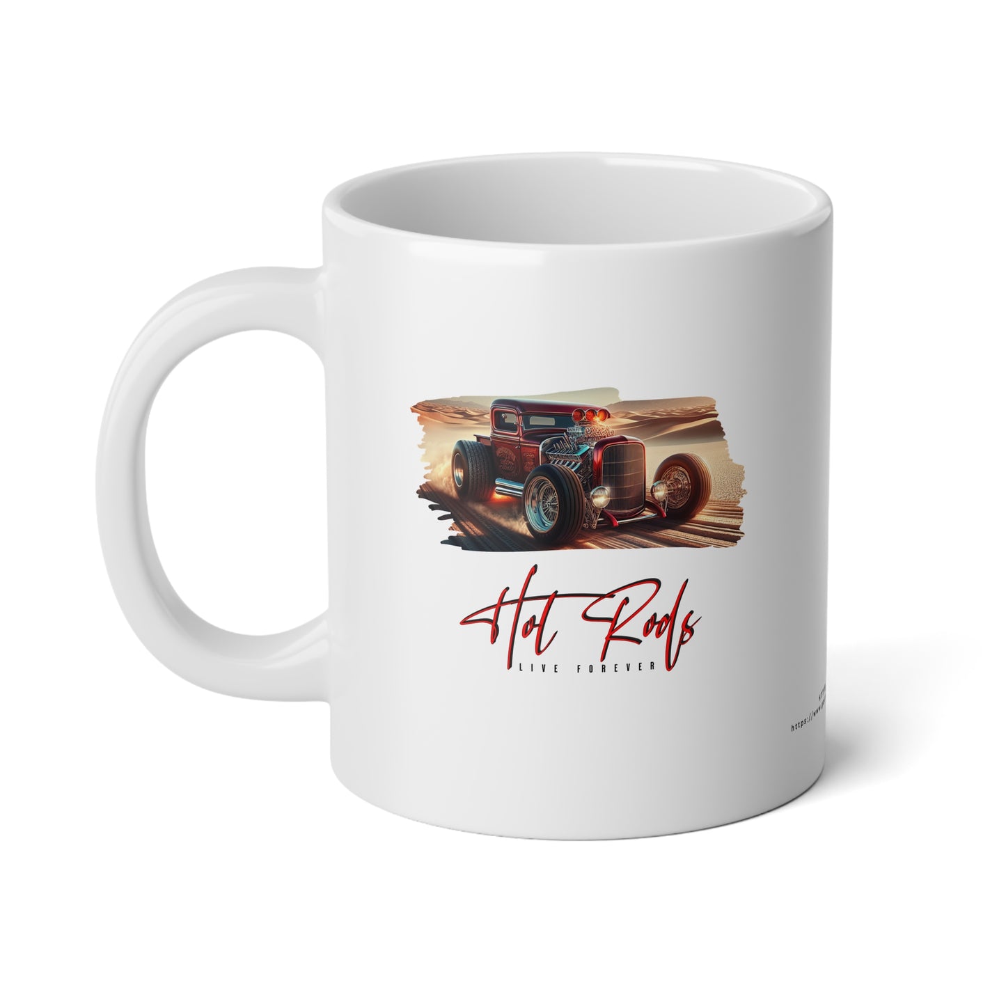 Jumbo Mug Hot Rods Live Forever 50, 20oz, Coffee Cup for Home or Office, Unique Gift for Special Occasions, Coffee Lovers