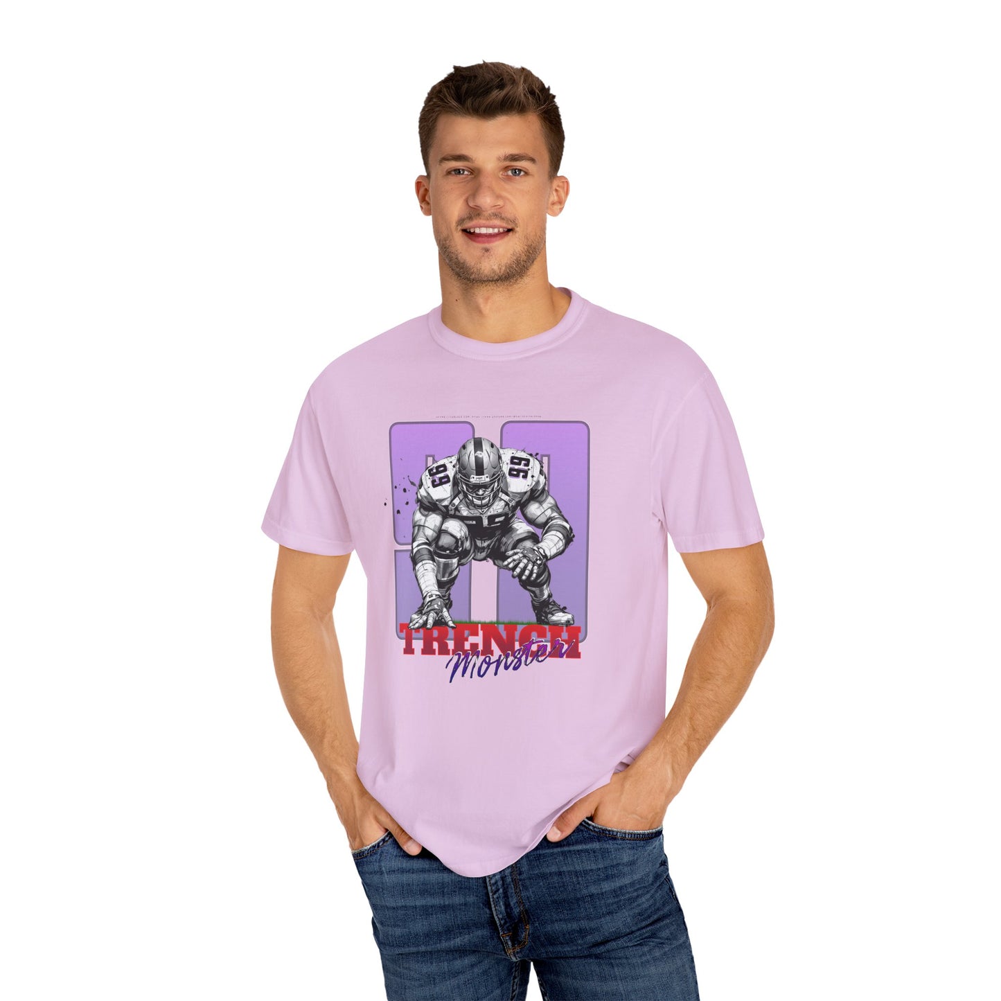 Trench Monster #99 – Powerhouse Football T-Shirt | Bold Lineman Art Tee for Gridiron Fans & Game-Day Warriors Unisex Garment-Dyed T-shirt