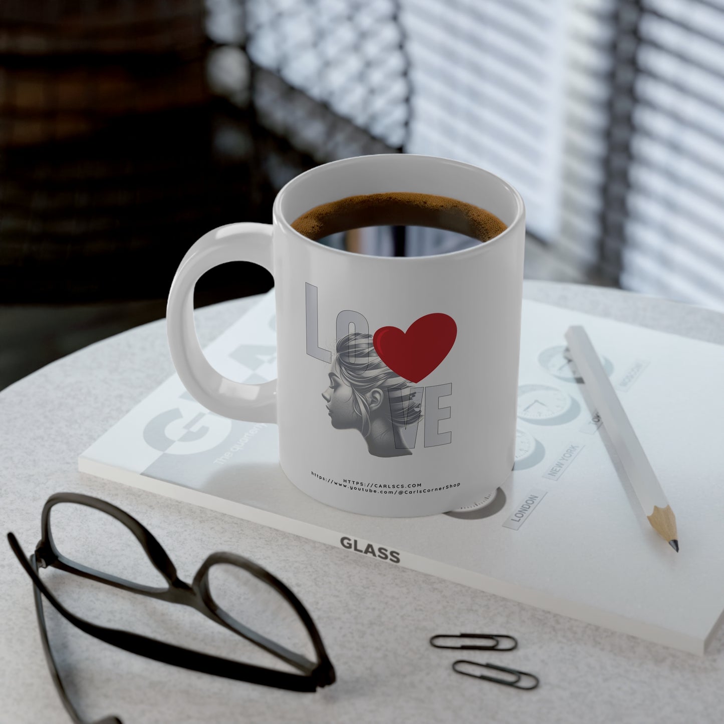 LOVE Silhouette Valentine’s Design – Bold, Artistic & Timeless - Gardener Jumbo Mug - 20oz, Perfect for Coffee Lovers, Birthday, Home Decor
