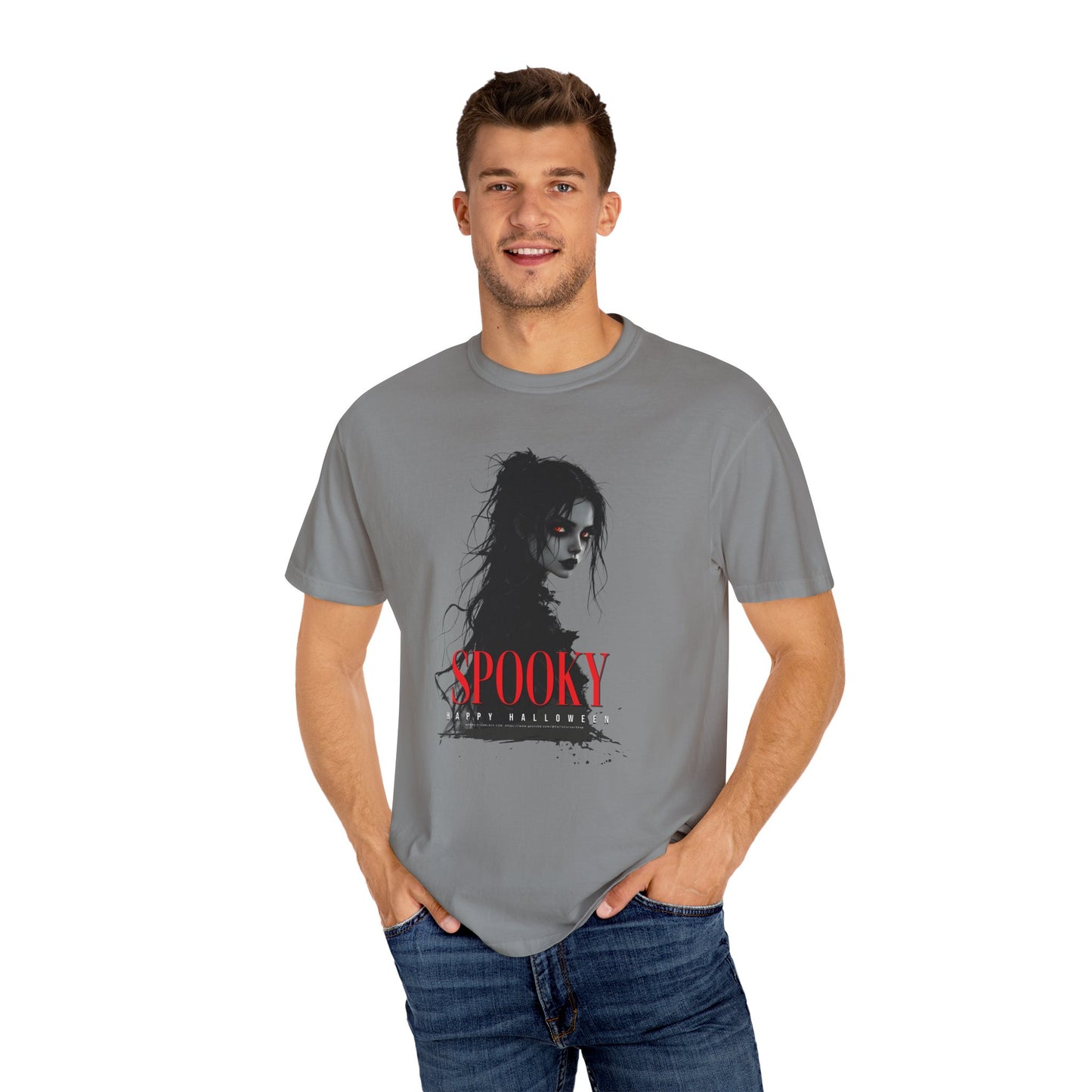 Spooky Gothic Halloween T-Shirt – Dark Witch Aesthetic Tee for Horror Lovers & Fall Vibes Unisex Garment-Dyed T-shirt