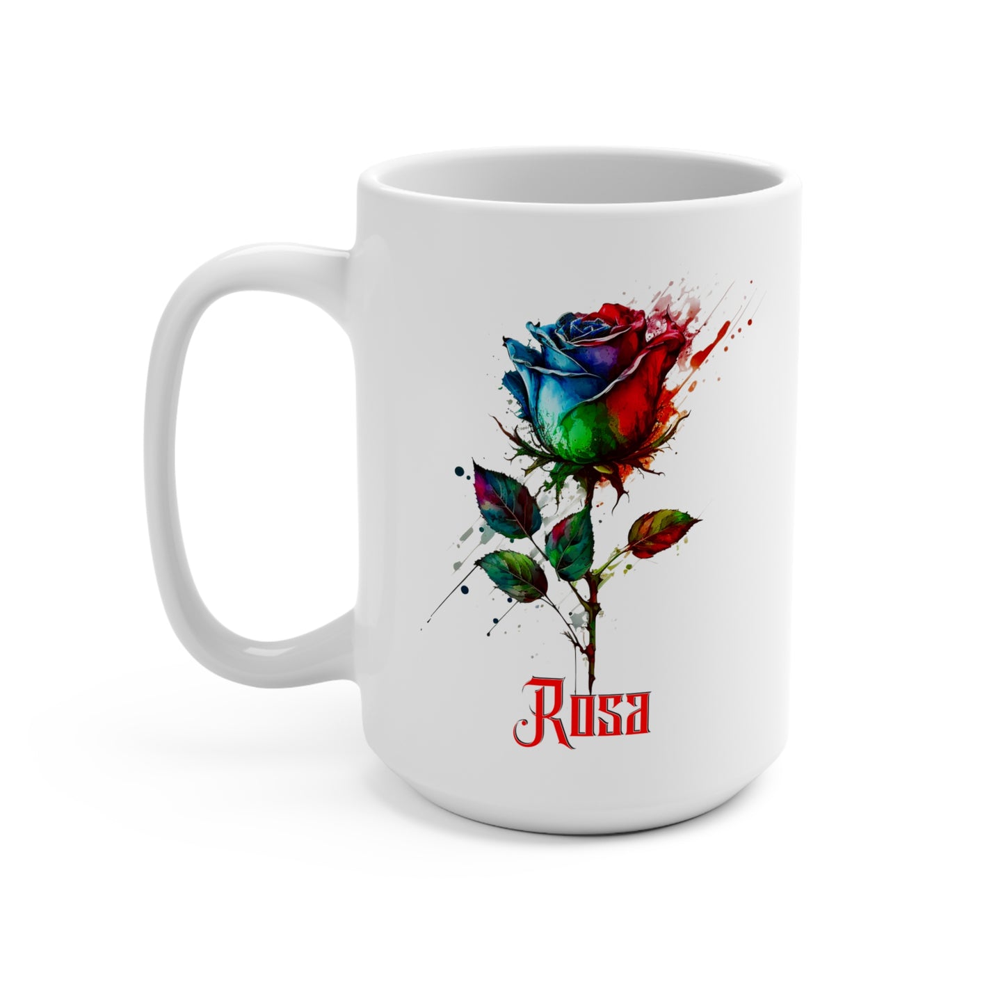 Mug 15oz Flower Rosa
