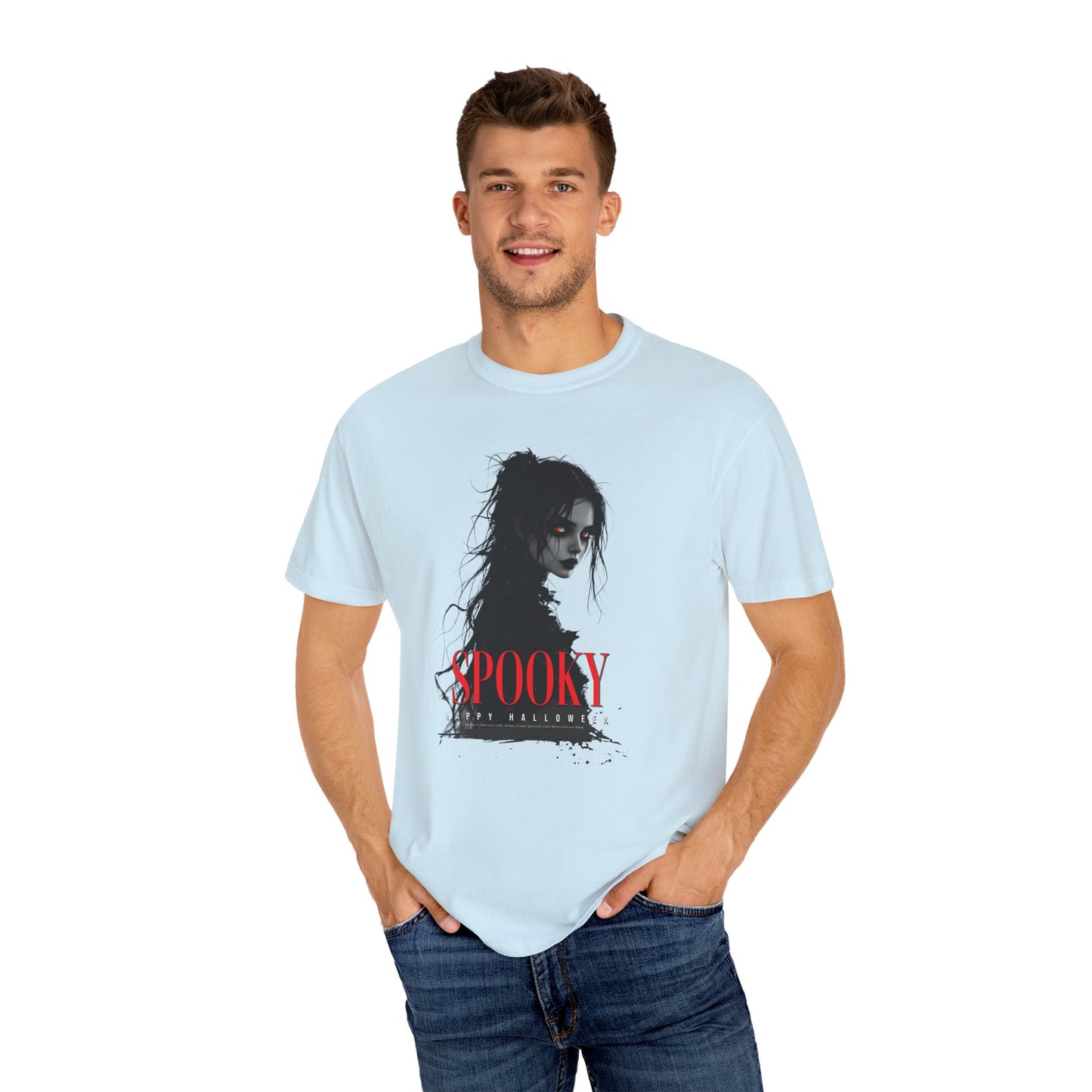Spooky Gothic Halloween T-Shirt – Dark Witch Aesthetic Tee for Horror Lovers & Fall Vibes Unisex Garment-Dyed T-shirt