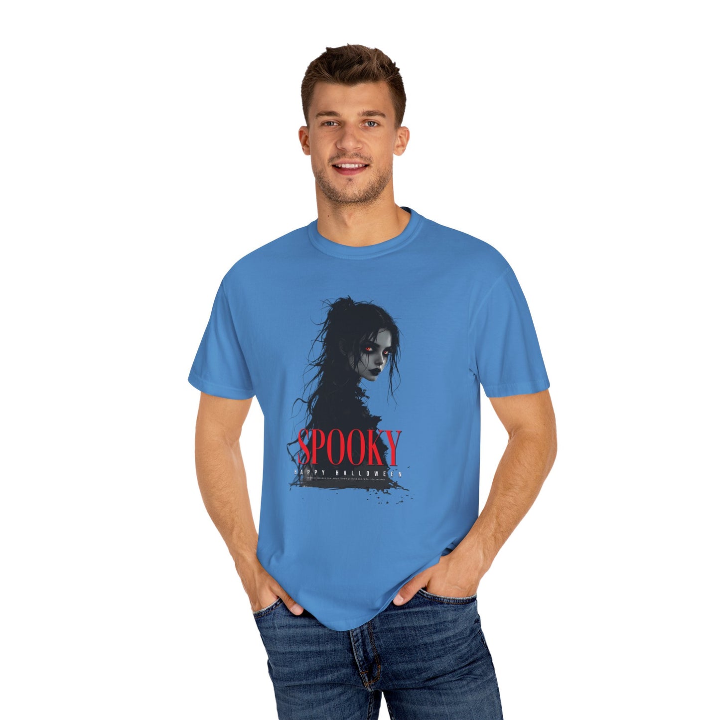 Spooky Gothic Halloween T-Shirt – Dark Witch Aesthetic Tee for Horror Lovers & Fall Vibes Unisex Garment-Dyed T-shirt