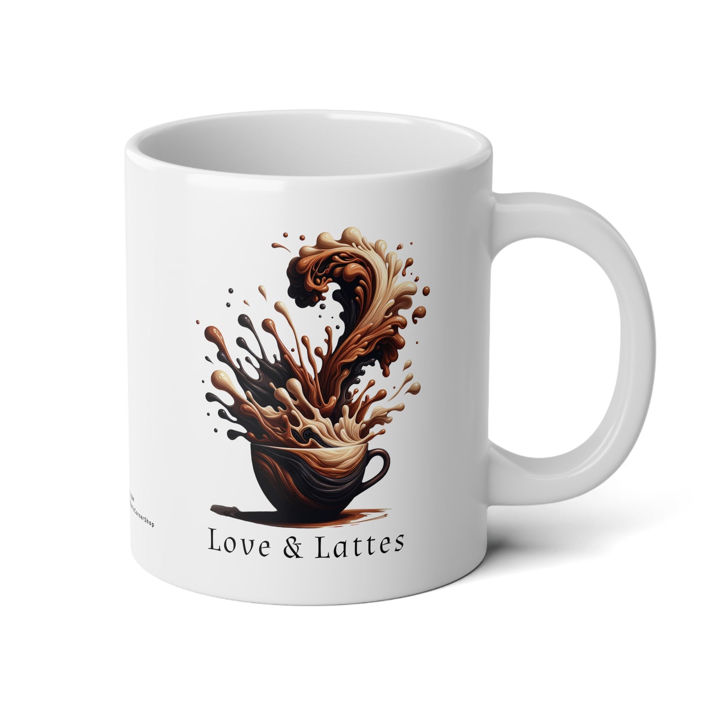 Jumbo Mug Love & Lattes - 01, 20oz, Coffee Cup for Home or Office, Unique Gift for Special Occasions, Coffee Lovers