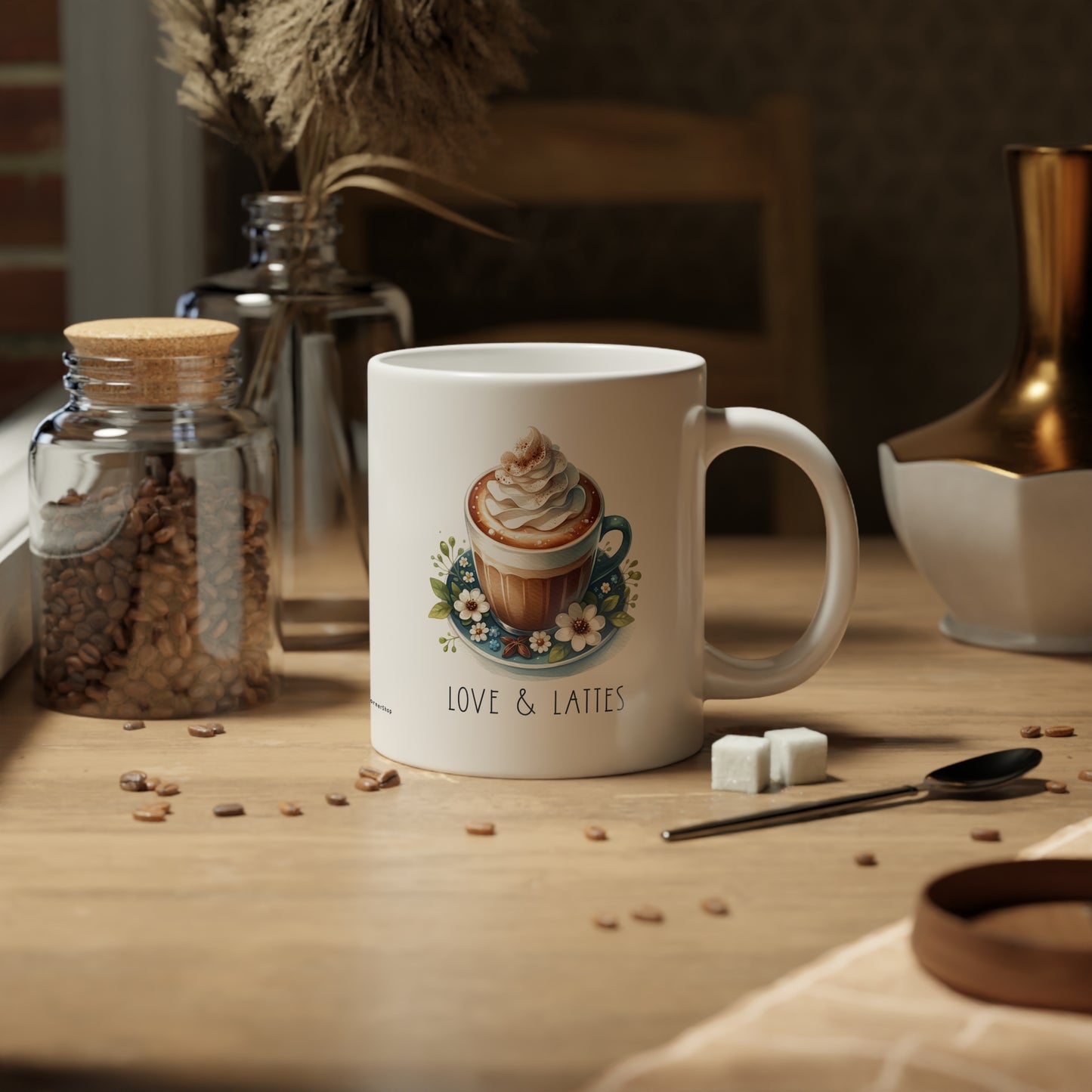 Jumbo Mug Love & Lattes - 03, 20oz, Coffee Cup for Home or Office, Unique Gift for Special Occasions, Coffee Lovers