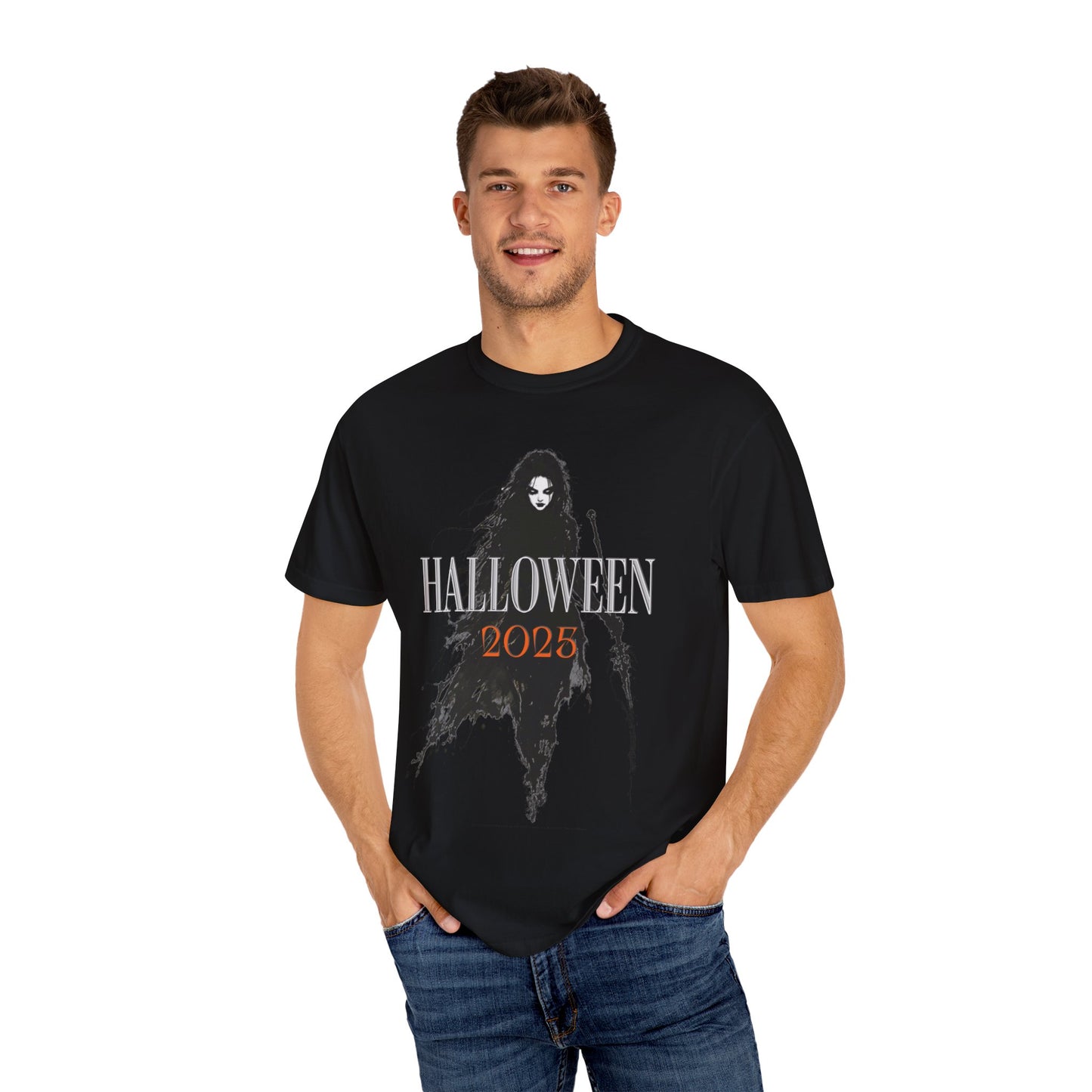 Halloween 2025 Gothic Witch T-Shirt – Dark Aesthetic Tee for Spooky Season Lovers Unisex Garment-Dyed T-shirt