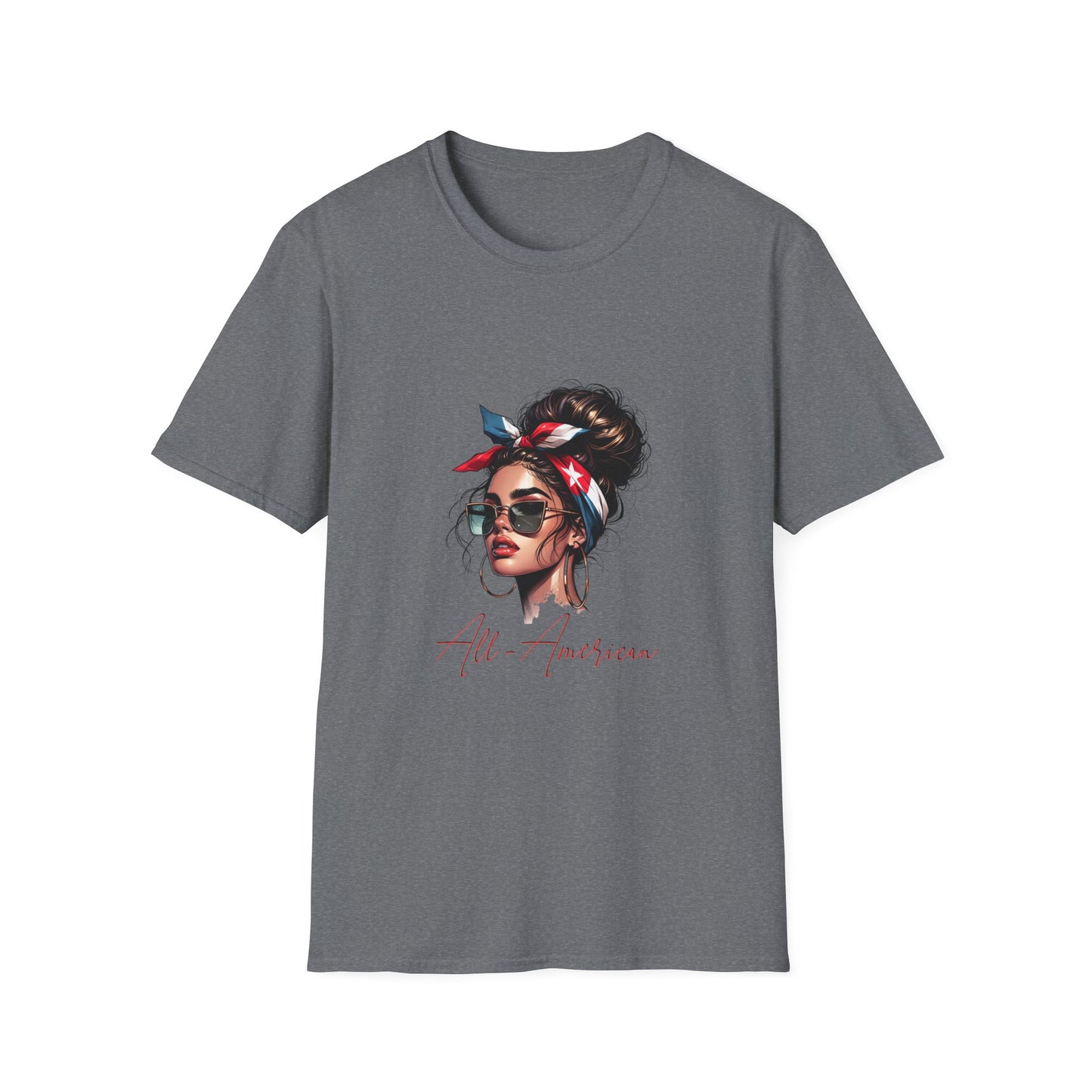 All-American - 08, Unisex Softstyle T-Shirt, Retro Car Tee, Automotive Gift, Car Enthusiast Apparel, Classic Cars, Father's Day Gift