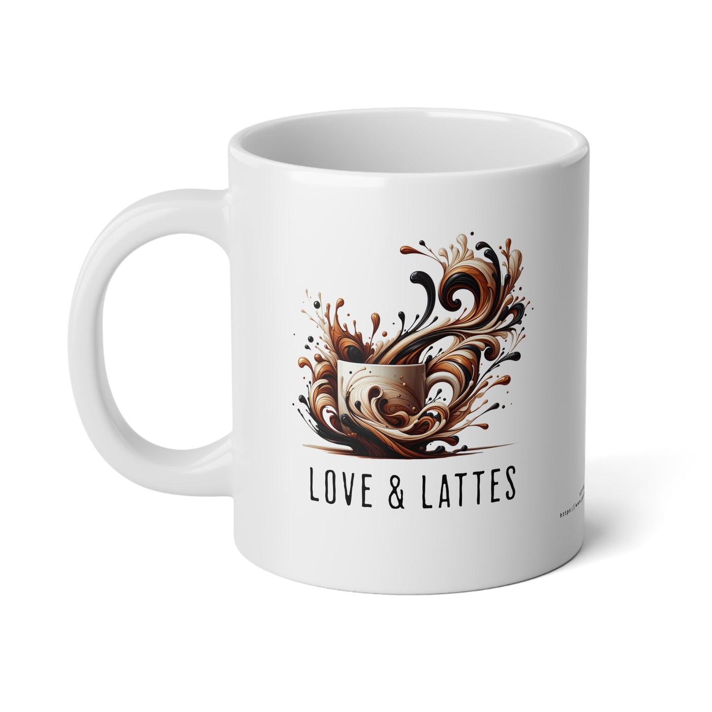 Jumbo Mug Love & Lattes - 02, 20oz, Coffee Cup for Home or Office, Unique Gift for Special Occasions, Coffee Lovers