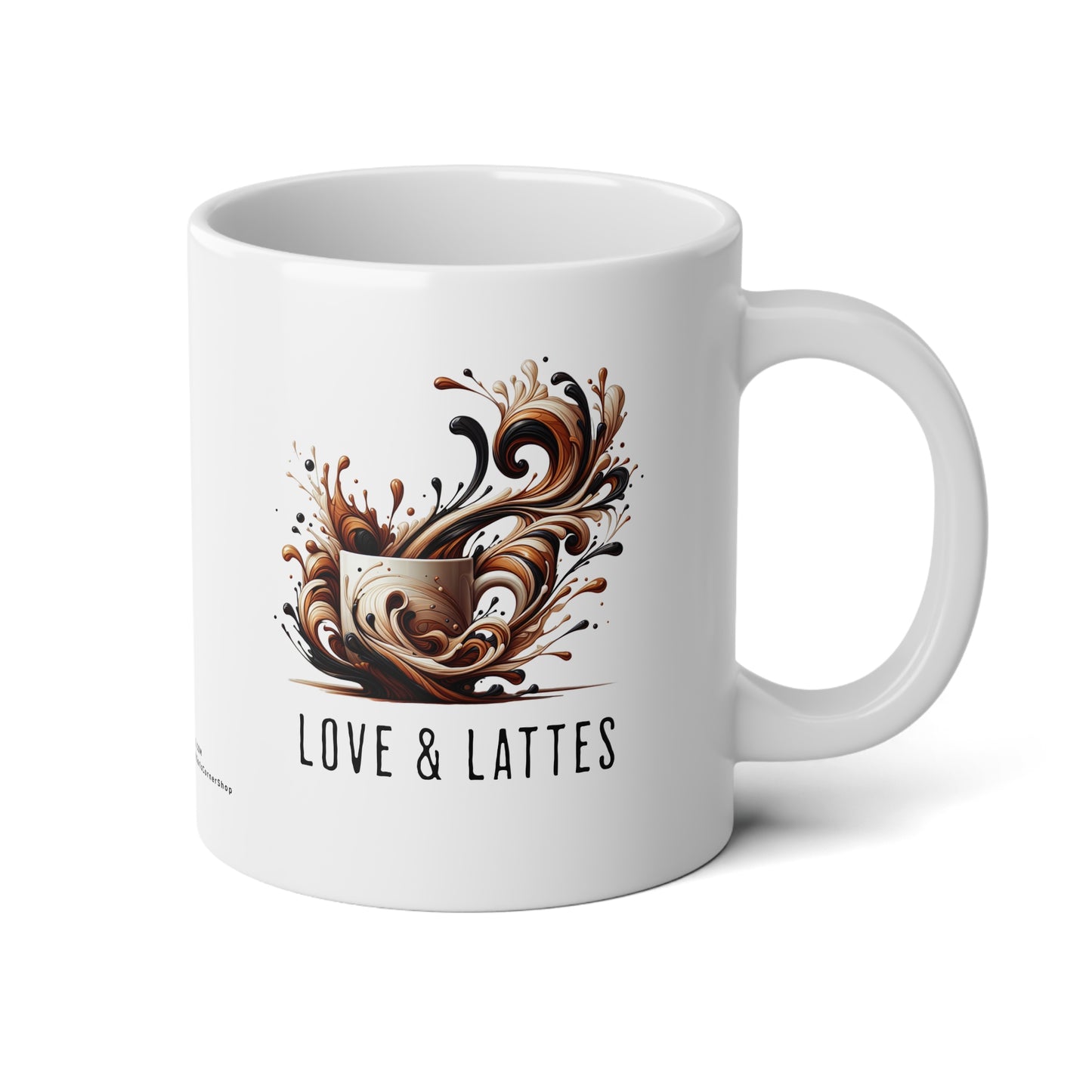Jumbo Mug Love & Lattes - 02, 20oz, Coffee Cup for Home or Office, Unique Gift for Special Occasions, Coffee Lovers