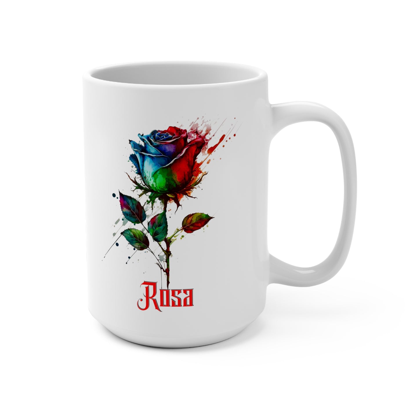 Mug 15oz Flower Rosa