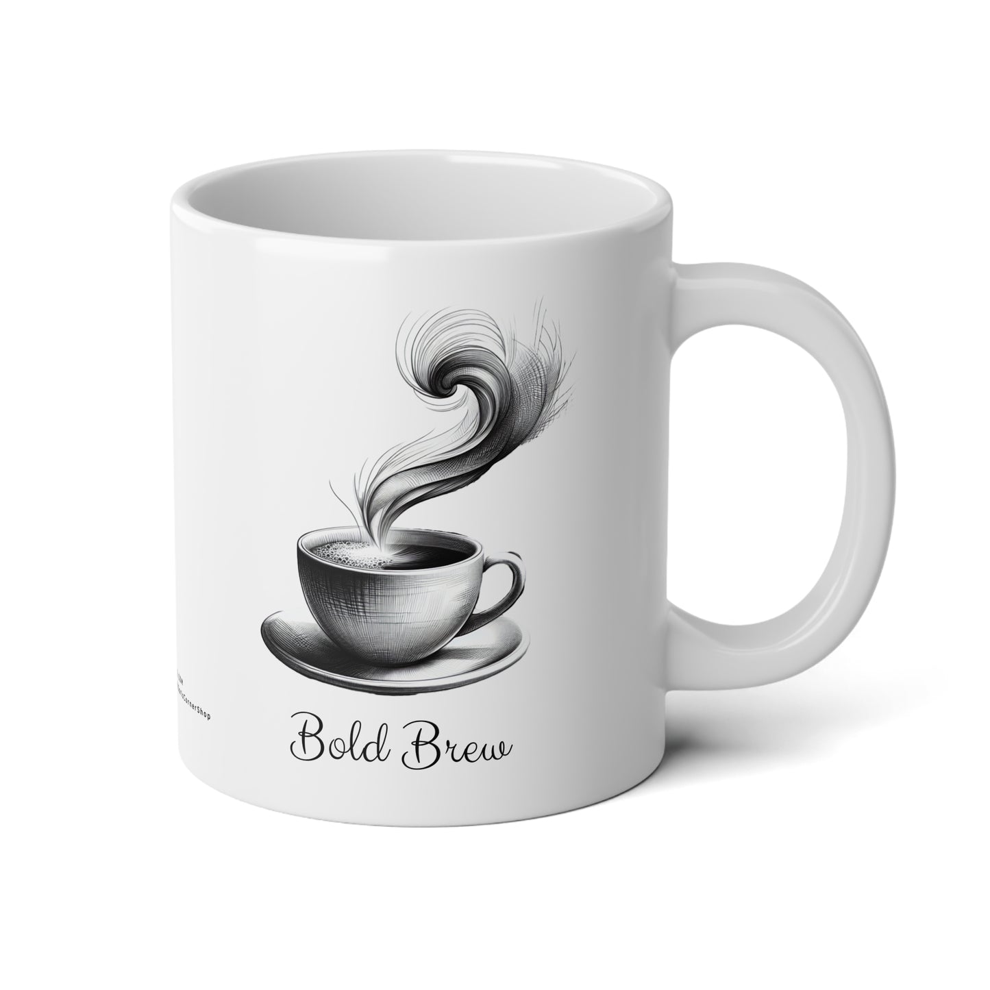 Jumbo Mug Pencil Sketch 34 - Bold Brew, 20oz, Coffee Cup for Home or Office, Unique Gift for Special Occasions, Coffee Lovers