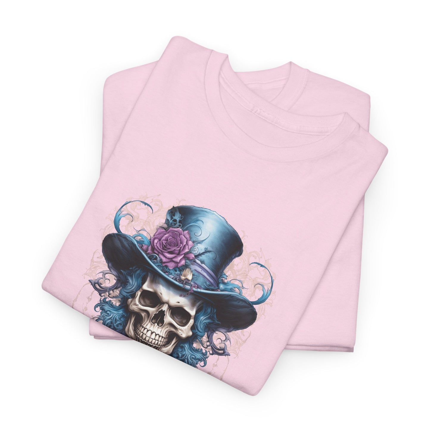 Halloween 025 Skull Hat WB Unisex Heavy Cotton Tee - Gilden 5000