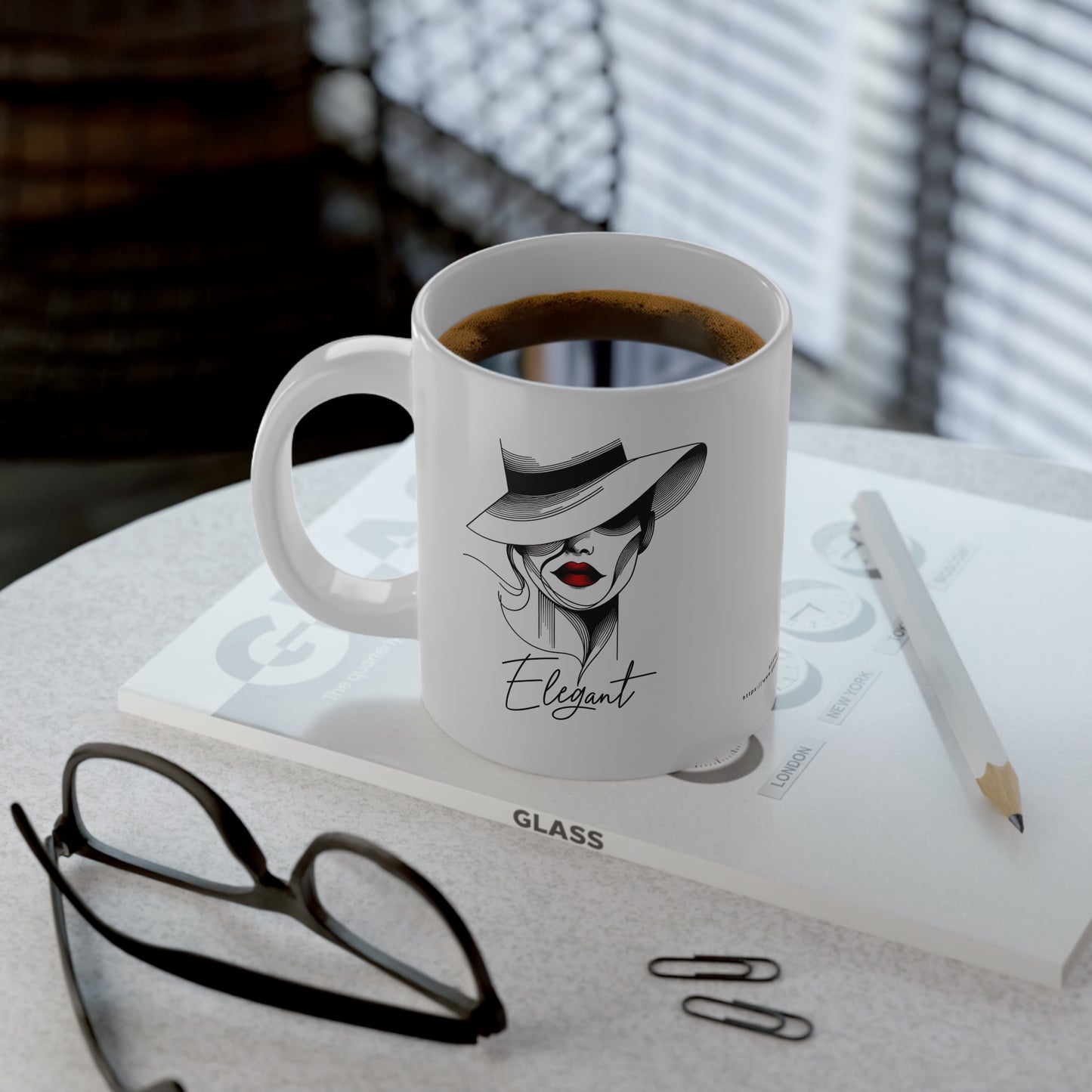 Jumbo Mug Pencil Sketch - Elegant 32, 20oz, Coffee Cup for Home or Office, Unique Gift for Special Occasions, Coffee Lovers
