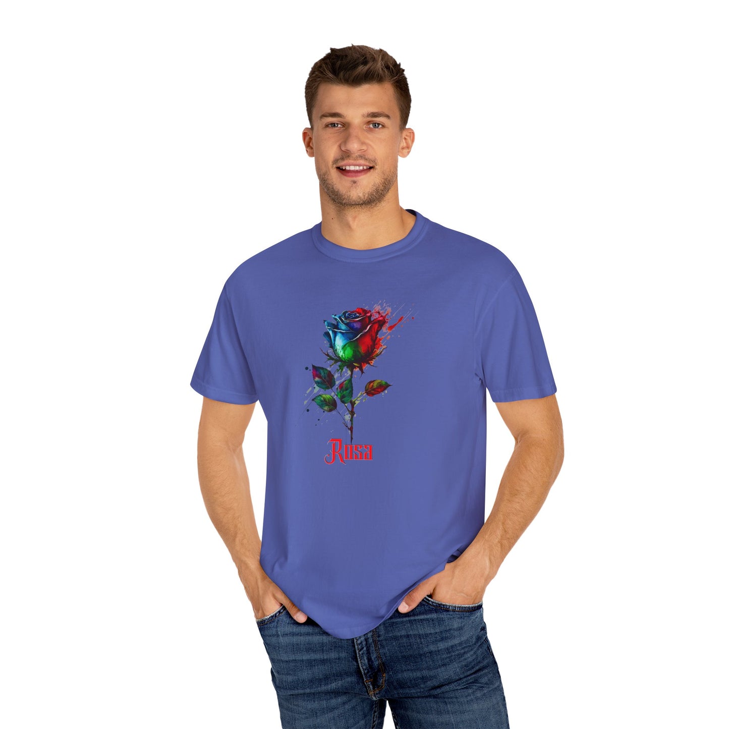 Unisex Garment-Dyed T-shirt Flower Rosa