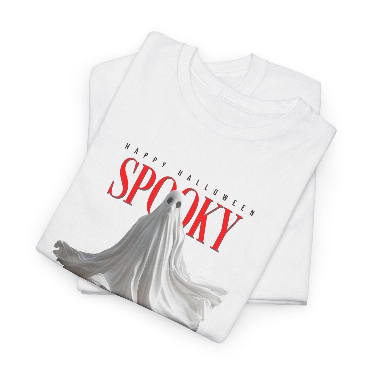 Halloween 011 Spooky Ghost WB Unisex Heavy Cotton Tee - Gilden 5000