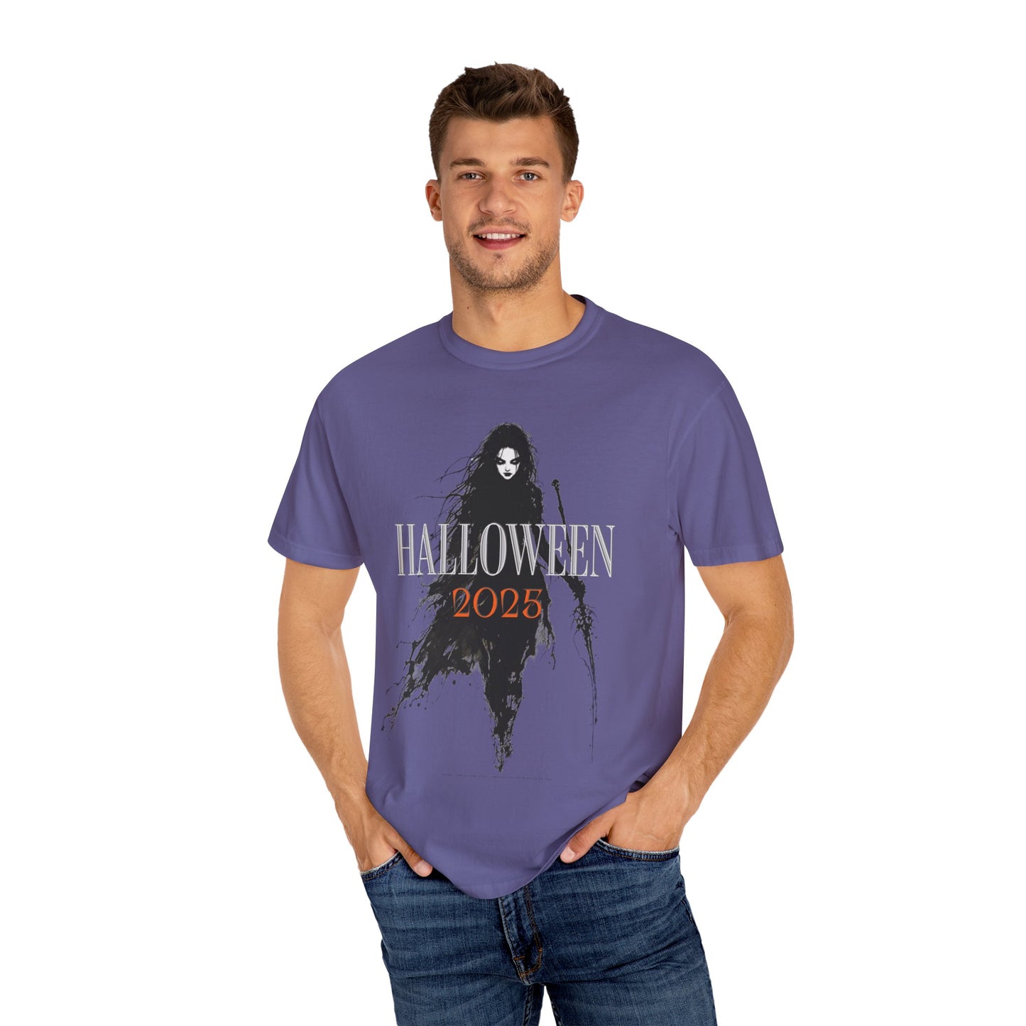 Halloween 2025 Gothic Witch T-Shirt – Dark Aesthetic Tee for Spooky Season Lovers Unisex Garment-Dyed T-shirt