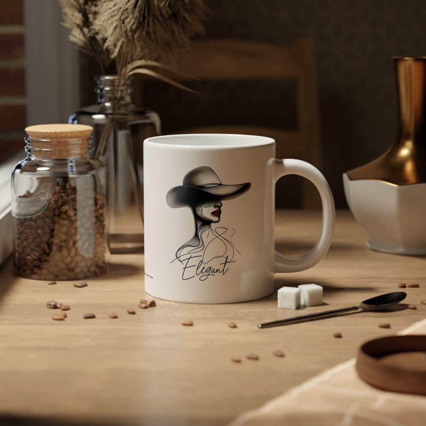 Jumbo Mug Pencil Sketch - Elegant 33, 20oz, Coffee Cup for Home or Office, Unique Gift for Special Occasions, Coffee Lovers