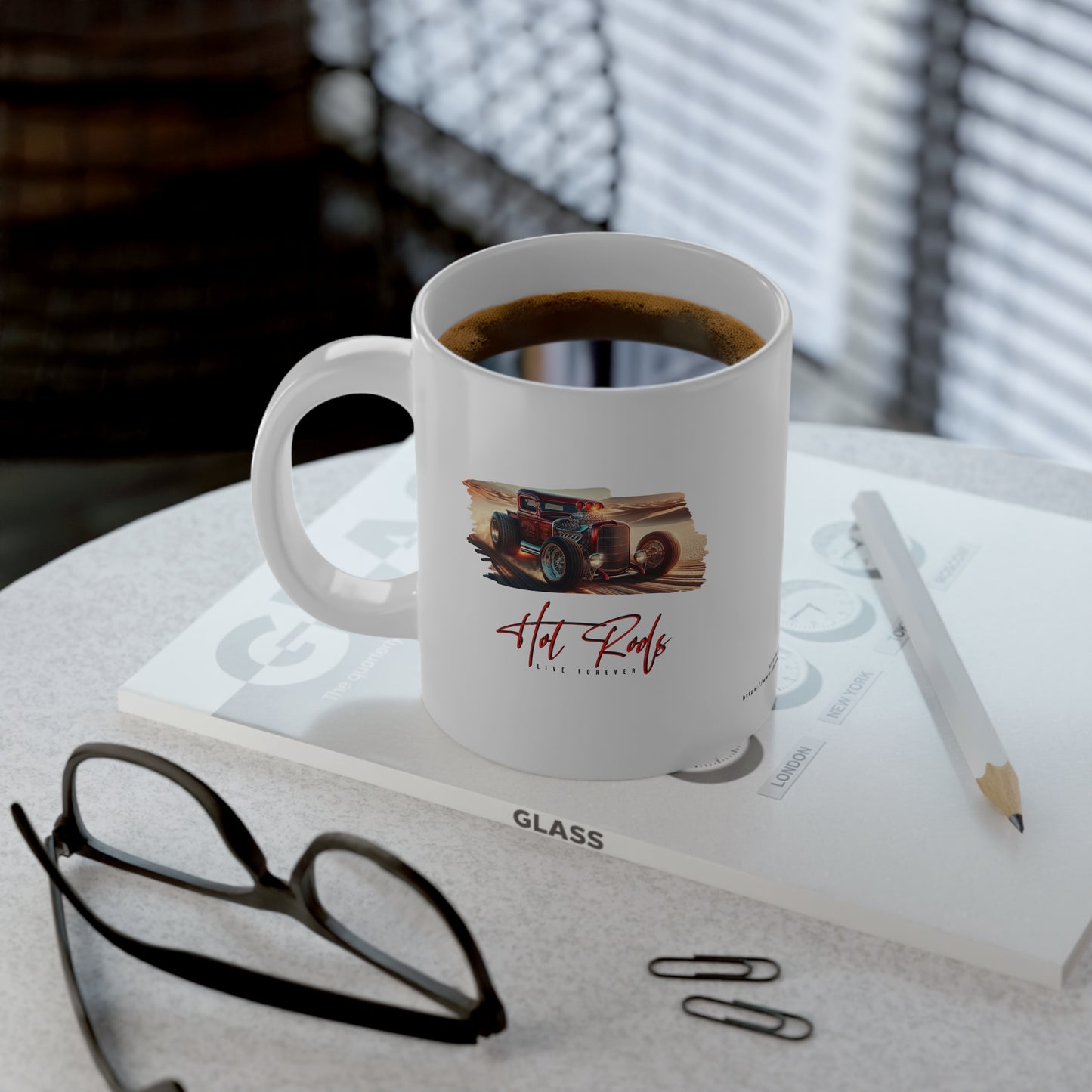 Jumbo Mug Hot Rods Live Forever 50, 20oz, Coffee Cup for Home or Office, Unique Gift for Special Occasions, Coffee Lovers