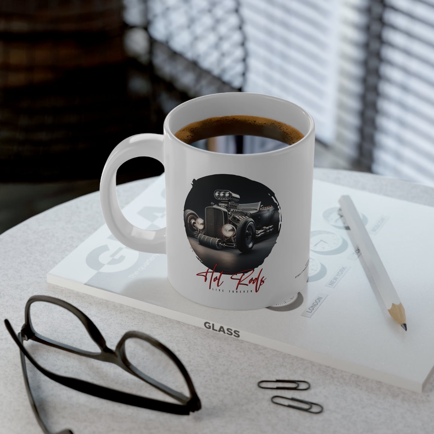 Jumbo Mug Hot Rods Live Forever 38, 20oz, Coffee Cup for Home or Office, Unique Gift for Special Occasions, Coffee Lovers