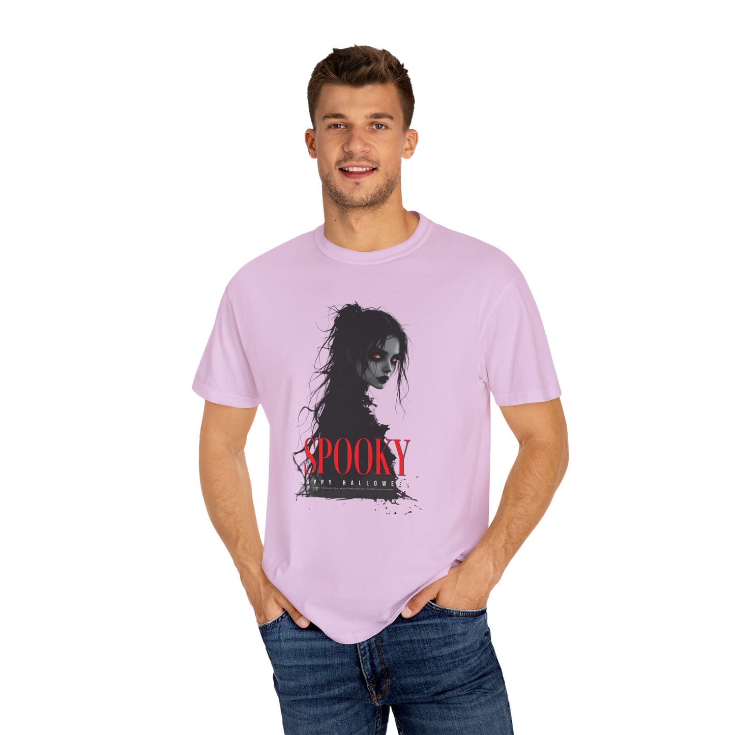Spooky Gothic Halloween T-Shirt – Dark Witch Aesthetic Tee for Horror Lovers & Fall Vibes Unisex Garment-Dyed T-shirt