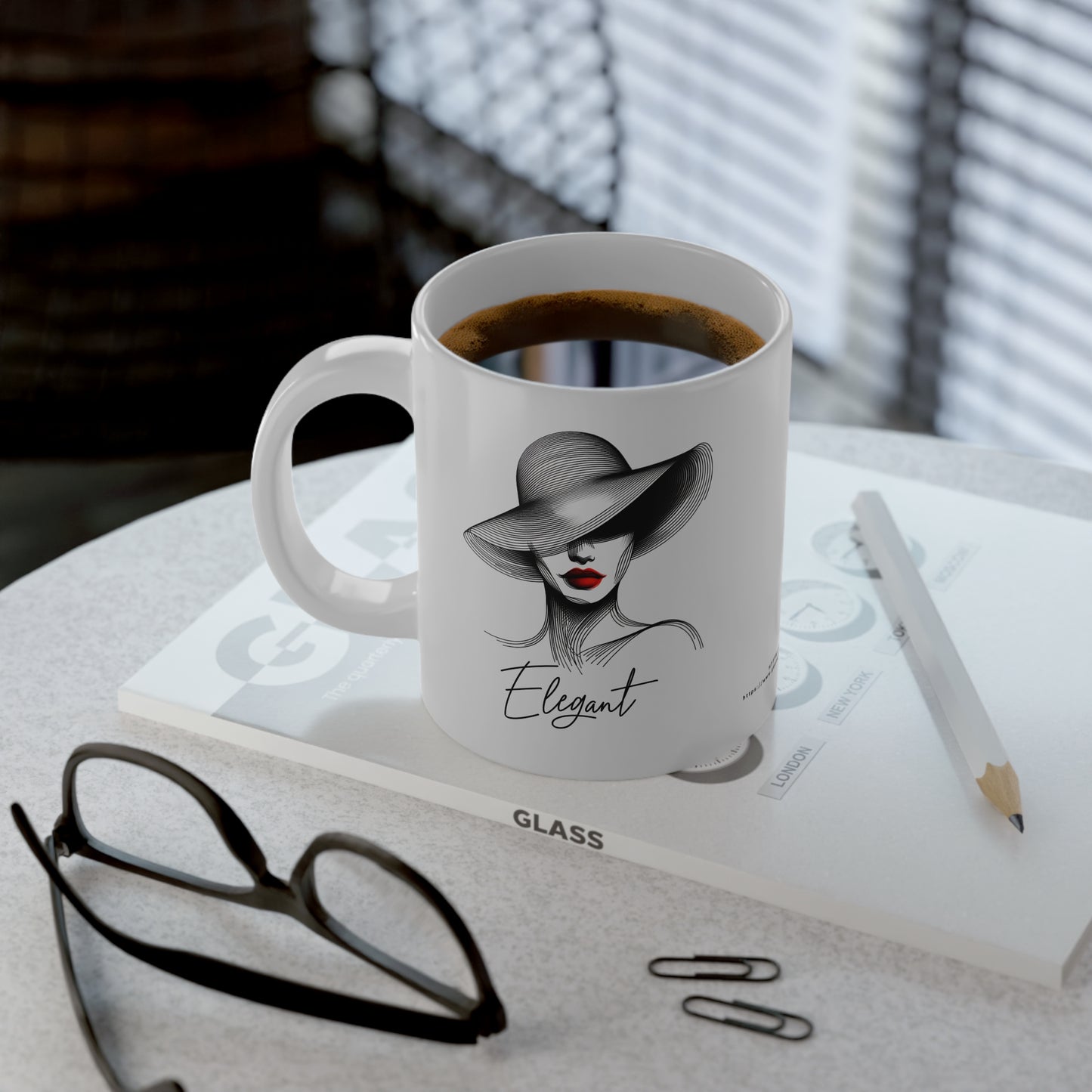 Jumbo Mug Pencil Sketch - Elegant 31, 20oz, Coffee Cup for Home or Office, Unique Gift for Special Occasions, Coffee Lovers