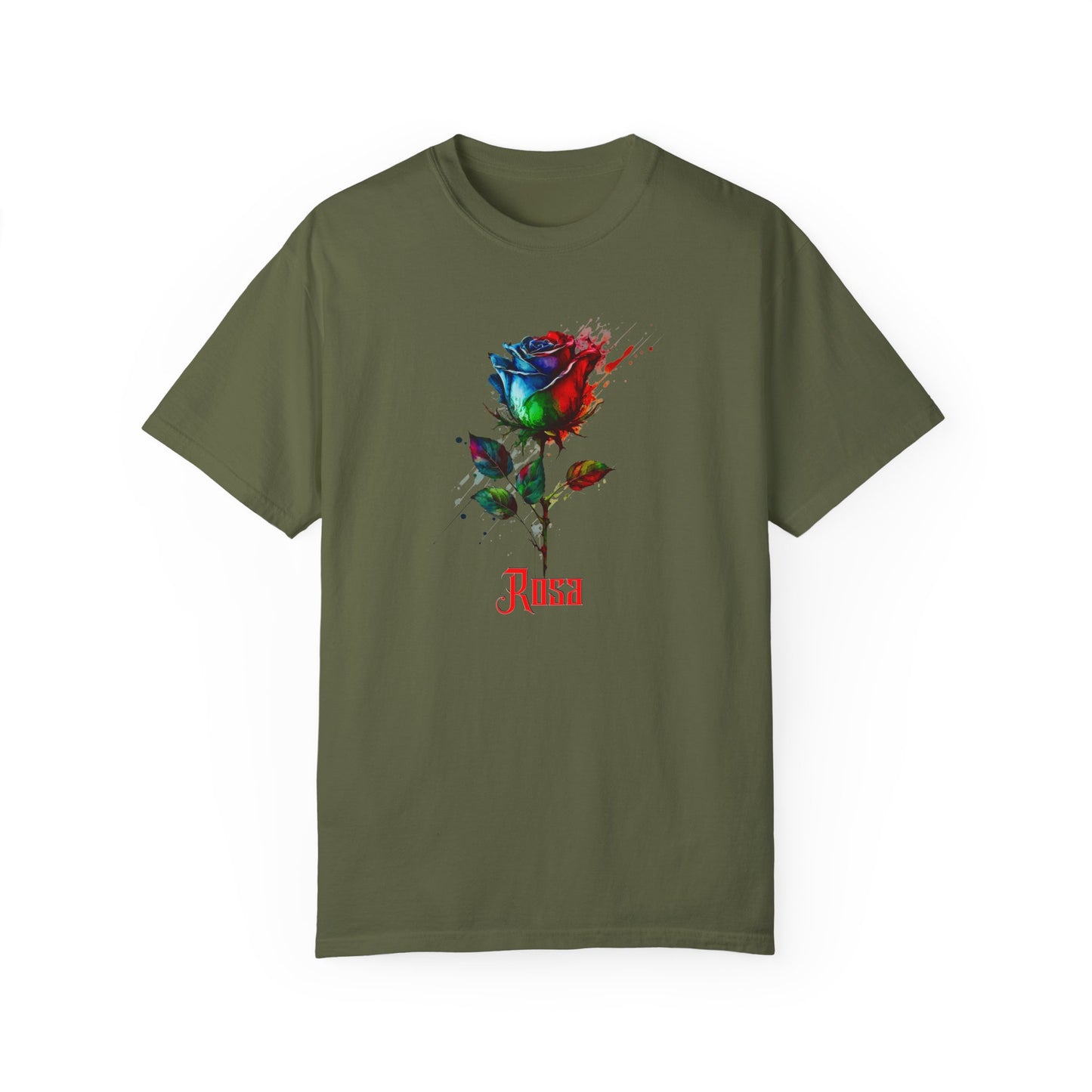 Unisex Garment-Dyed T-shirt Flower Rosa