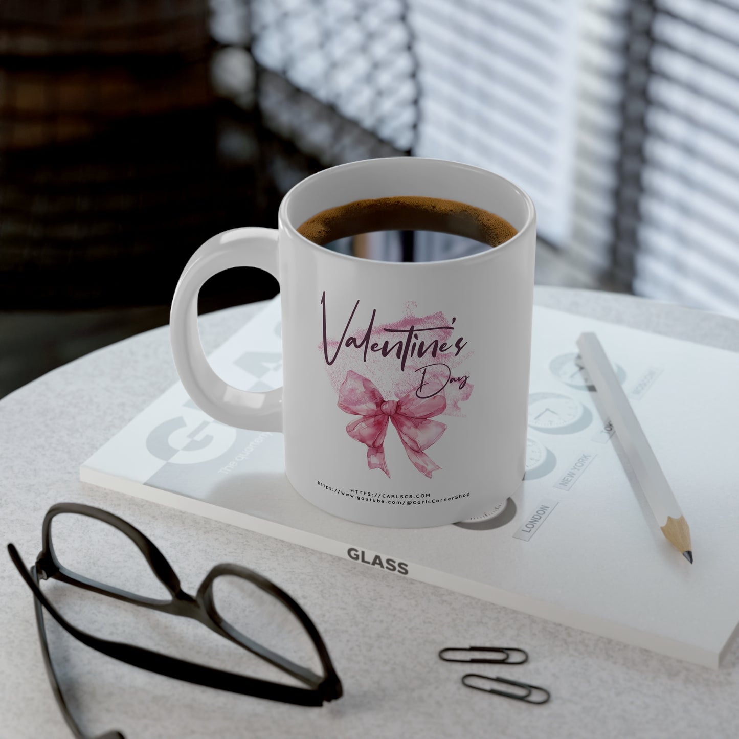 Valentine’s Day Pink Bow Design – Romantic, Soft & Timeless - Gardener Jumbo Mug - 20oz, Perfect for Coffee Lovers
