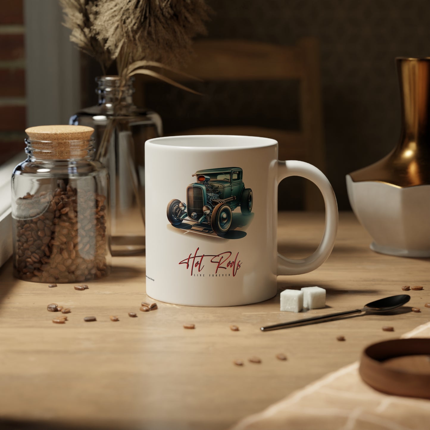 Jumbo Mug Hot Rods Live Forever 41, 20oz, Coffee Cup for Home or Office, Unique Gift for Special Occasions, Coffee Lovers