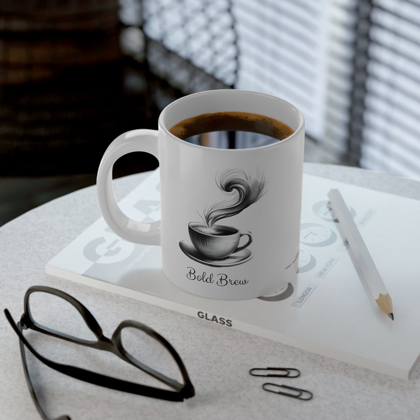Jumbo Mug Pencil Sketch 34 - Bold Brew, 20oz, Coffee Cup for Home or Office, Unique Gift for Special Occasions, Coffee Lovers
