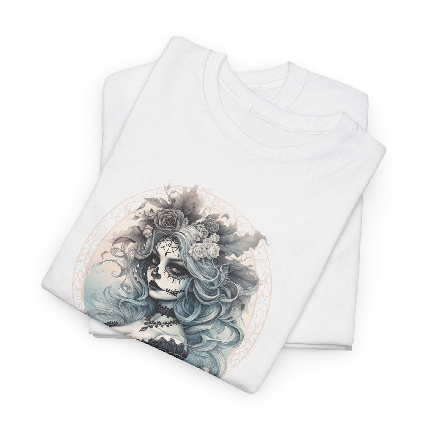 Halloween 017 Dia De Los Muertos WB Unisex Heavy Cotton Tee - Gilden 5000